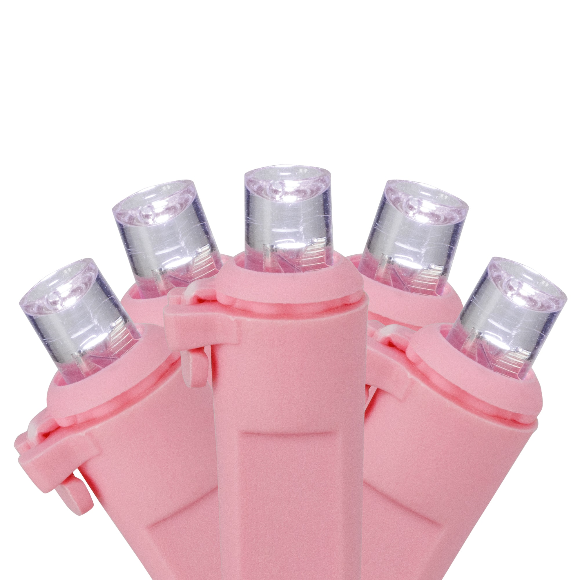 100ct Pure White LED Wide Angle Valentine's Day Lights 33ft Pink Wire