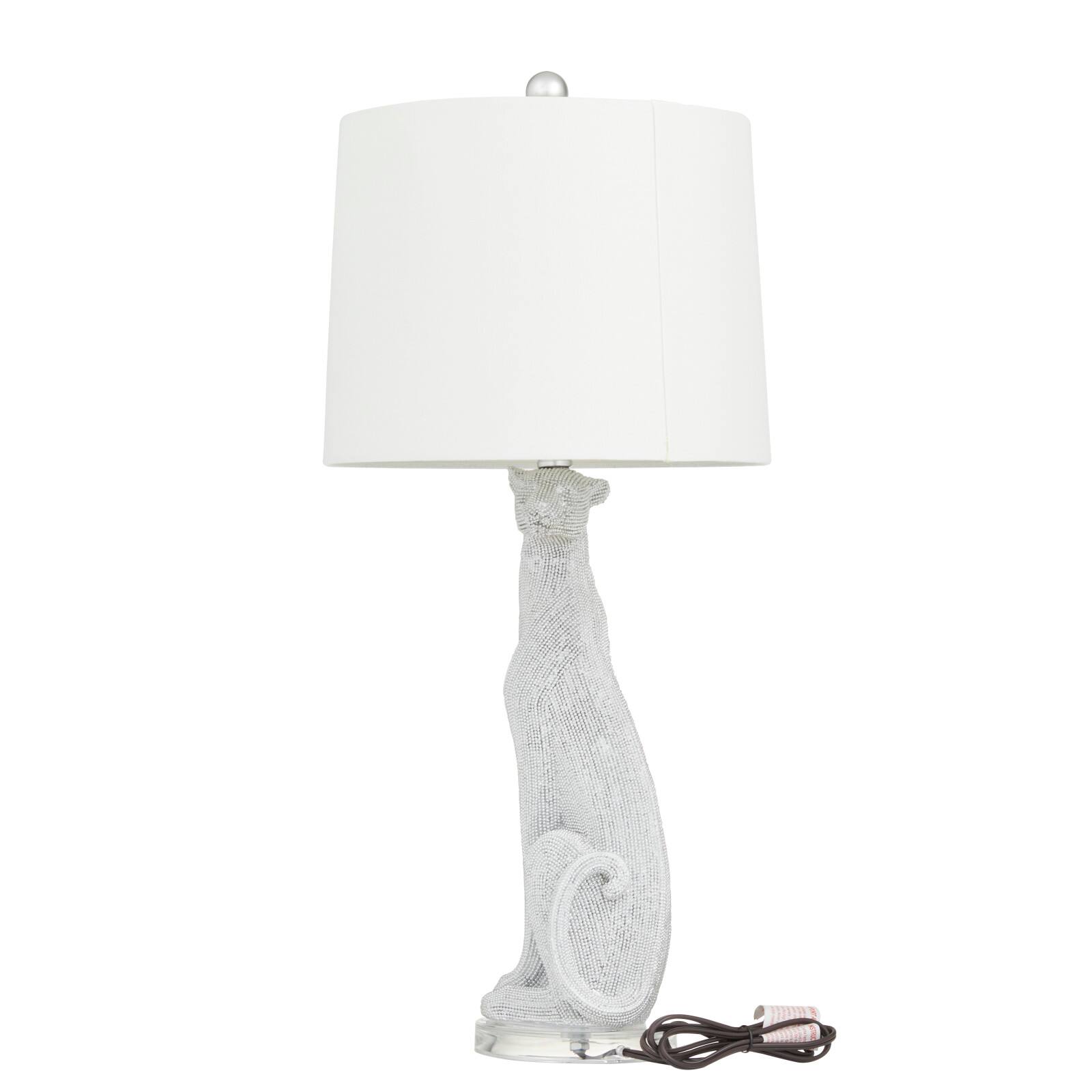 29&#x22; Polystone Glam Leopard Table Lamps, 2ct.