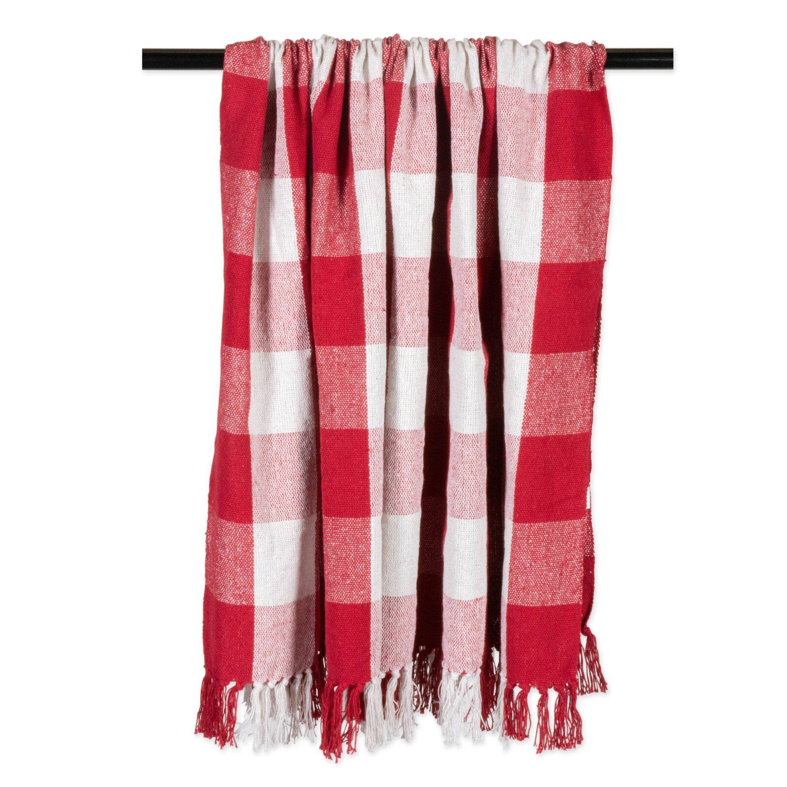 DII® Red & White Buffalo Check Throw
