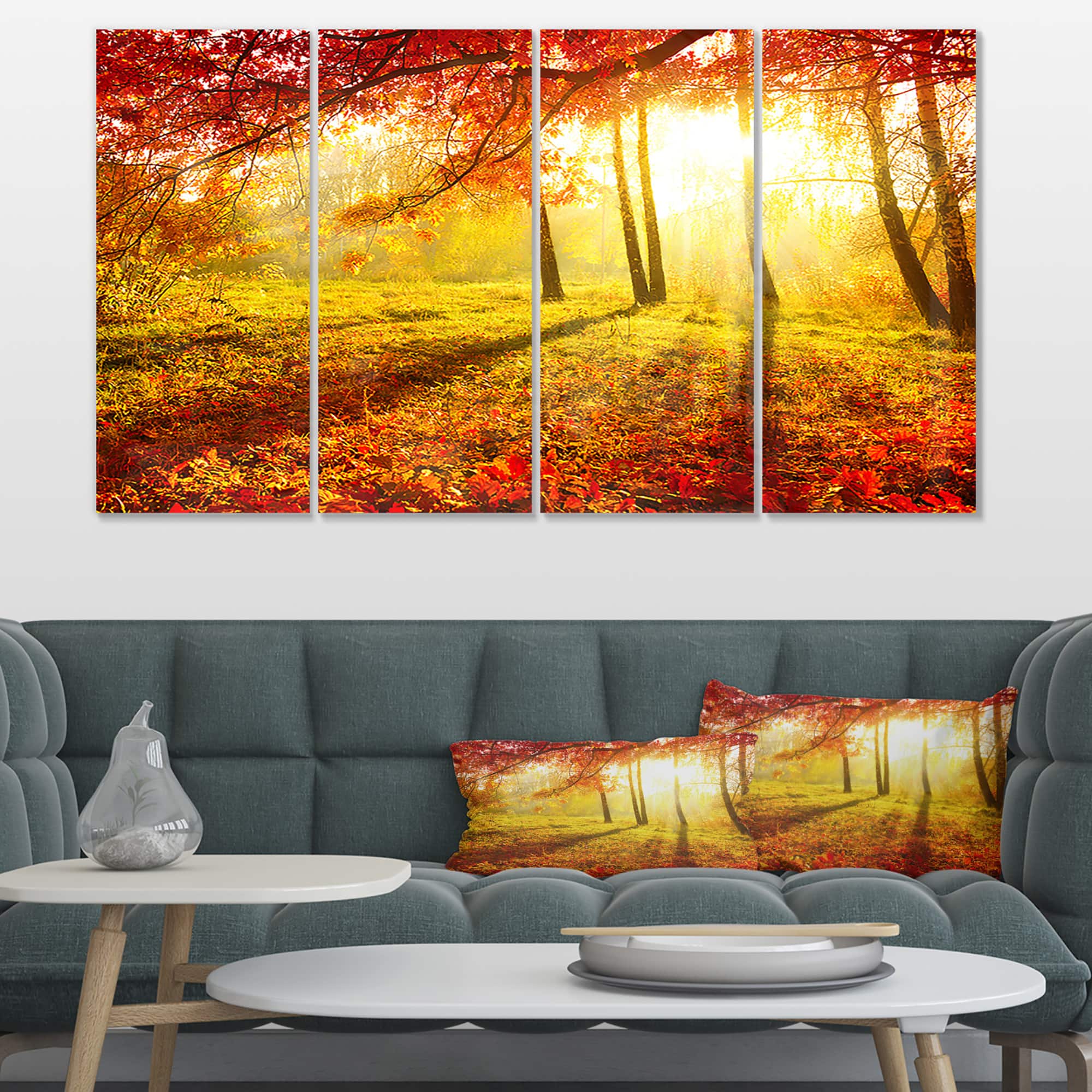 Designart - Yellow Red Fall Trees and Leaves