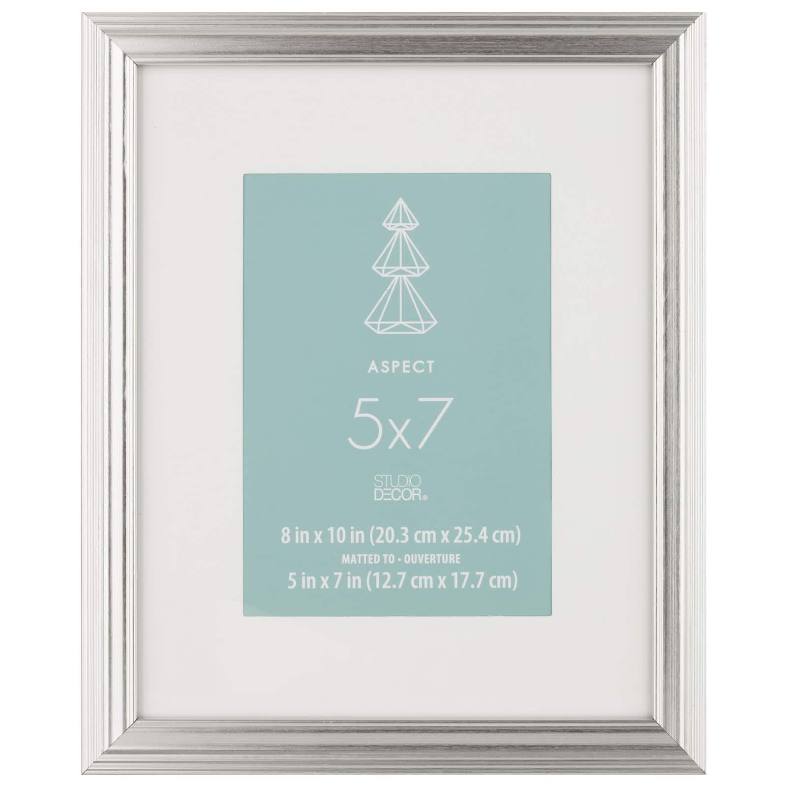 12 Pack: Silver Narrow 5" x 7" with Mat Frame, Aspect by Studio Décor®