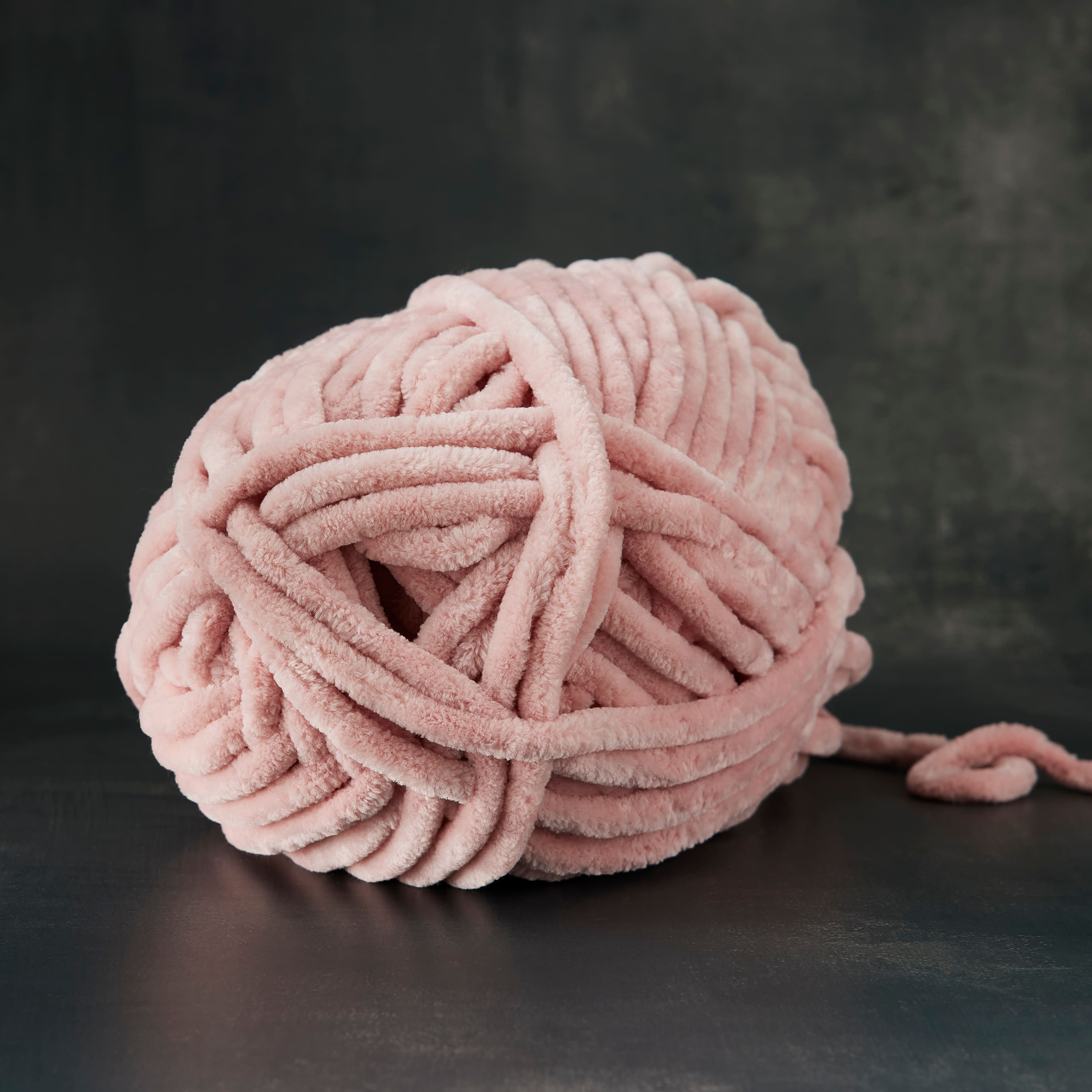 New Loops + Threads Chunky Twist # 7 Jumbo Pink/Grey Yarn 8.8 oz 4 Skeins