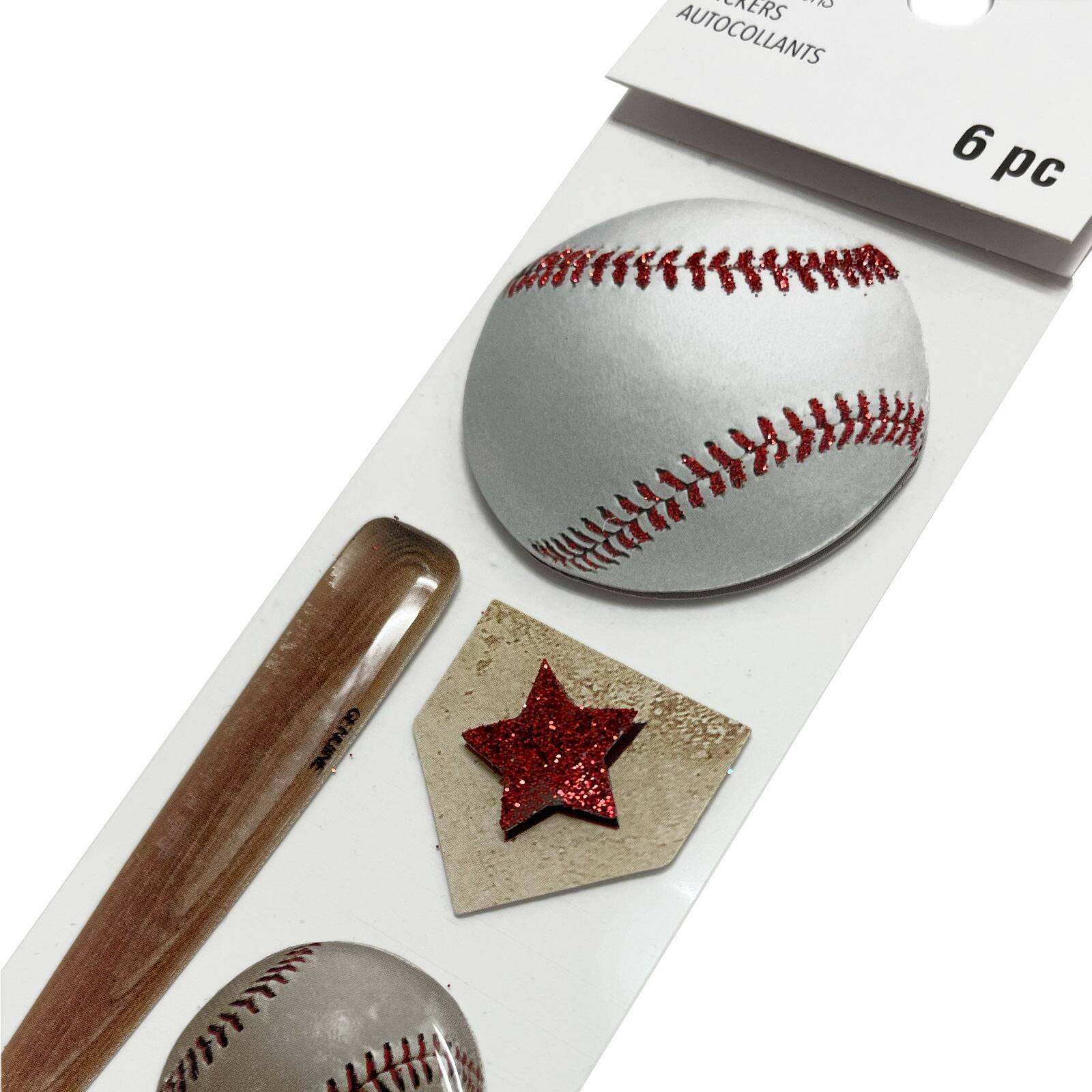 12 Pack: Baseball Icons Dimensional Stickers by Recollections™