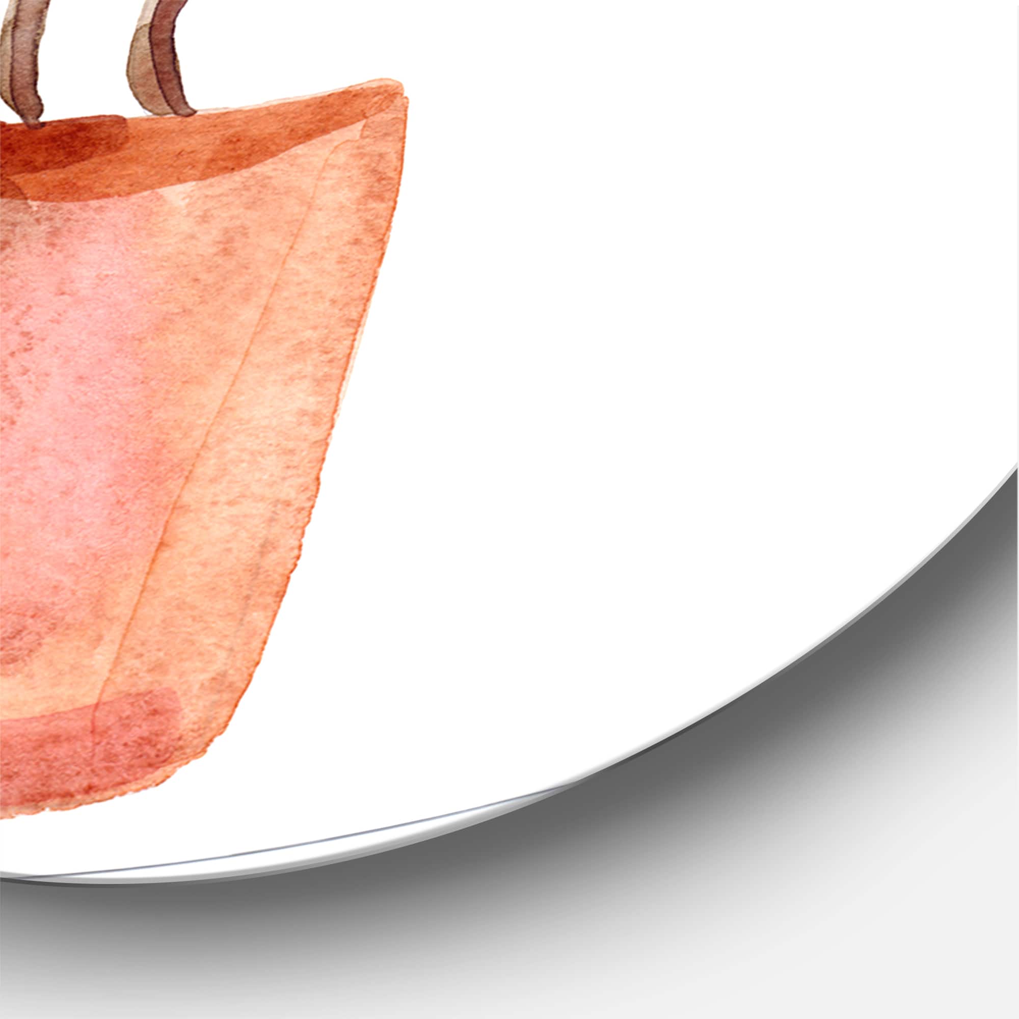 Designart - Chinese Money Plant In Pot - Traditional Metal Circle Wall Art