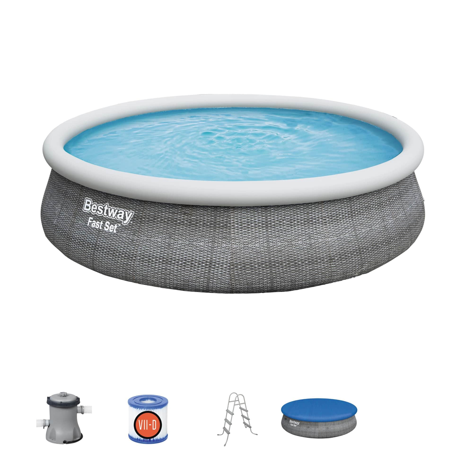 Bestway&#xAE; Fast Set&#x2122; 15ft. Round Inflatable Pool Set