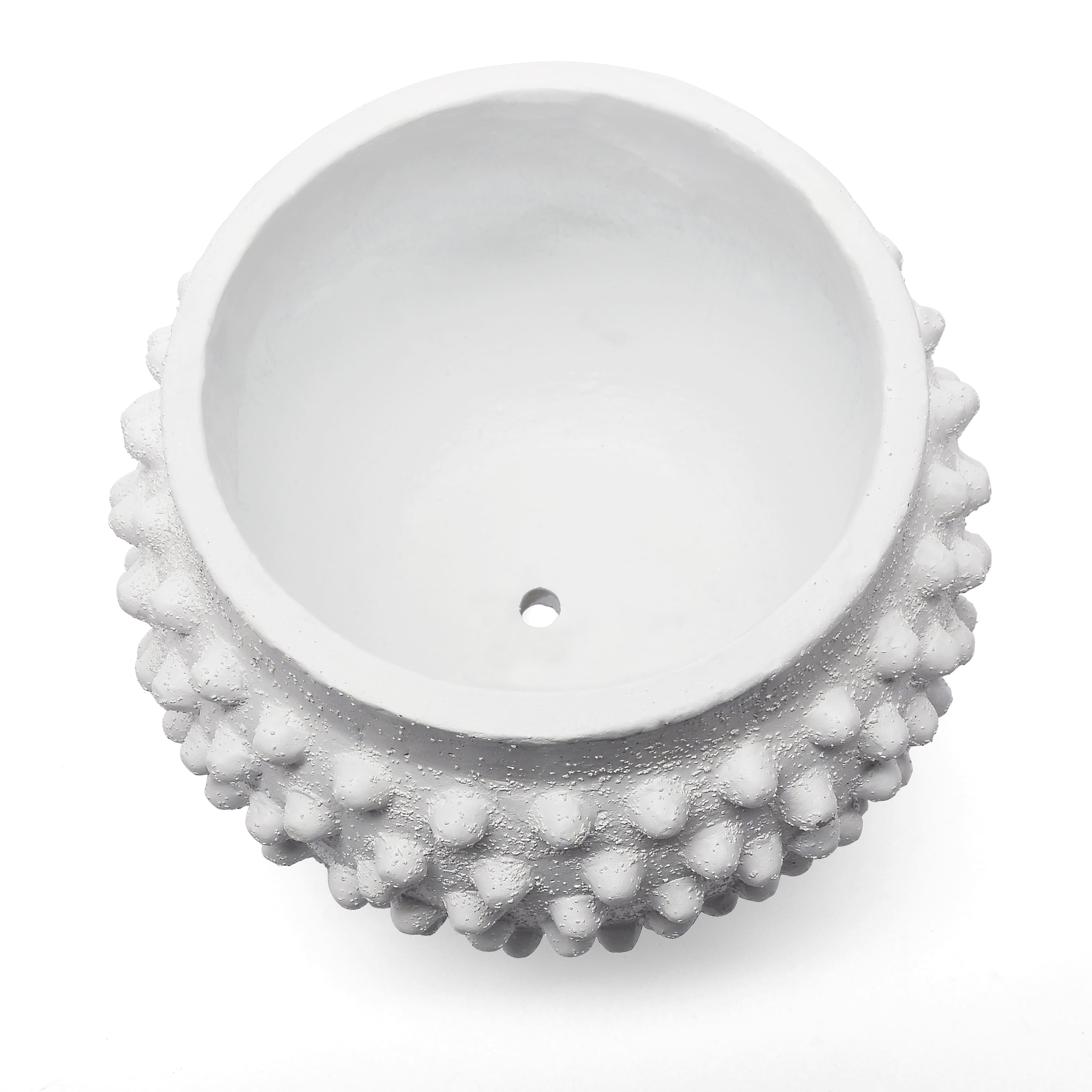 10&#x22; White Hobnail Cement Pot by Ashland&#xAE;