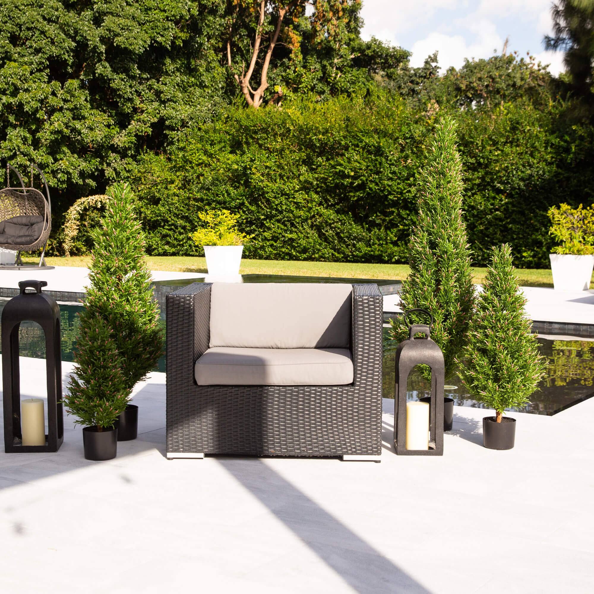 3ft. Potted UV Resistant Rosemary Cone Topiary Tree