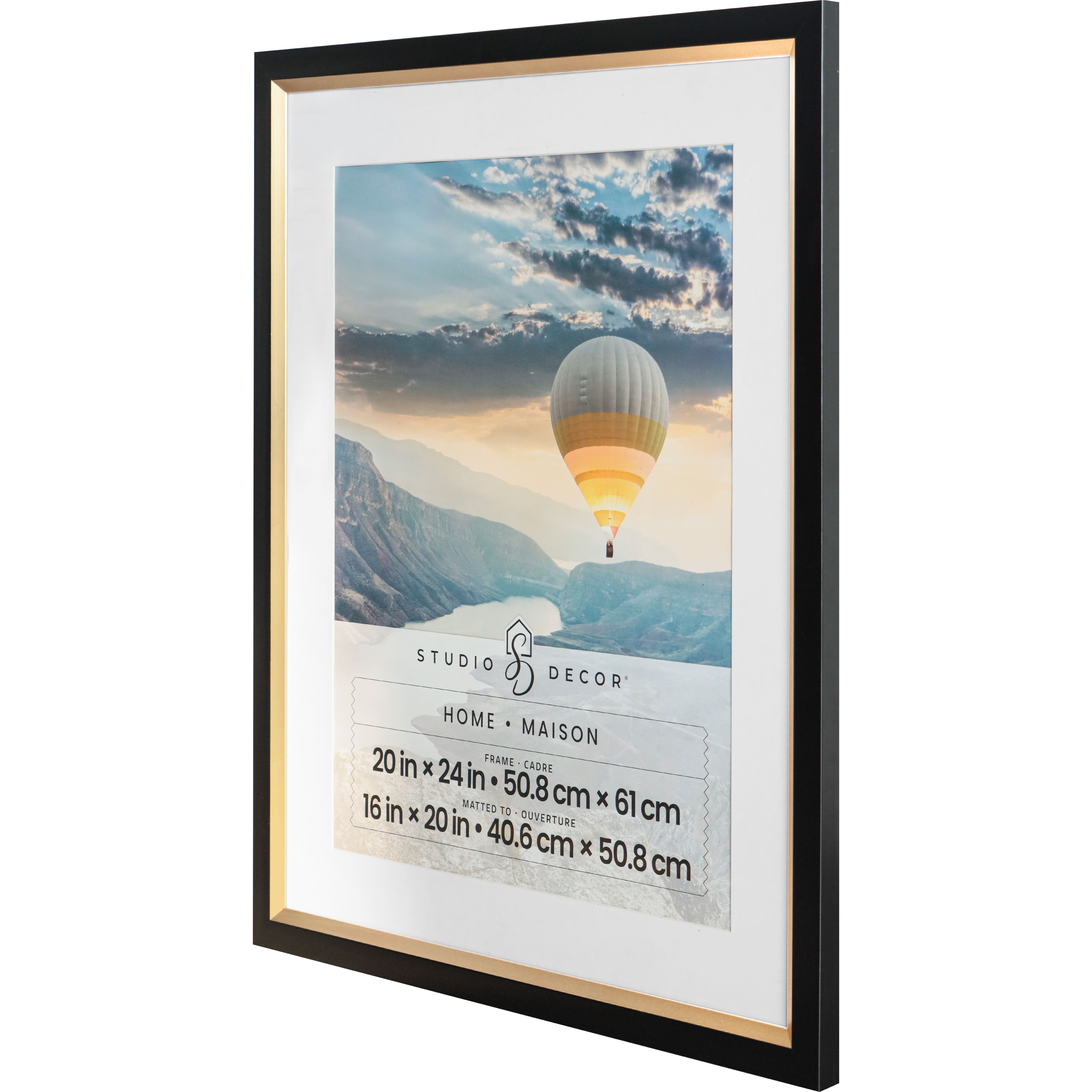 Home Black &#x26; Gold Frame with Mat by Studio D&#xE9;cor&#xAE;