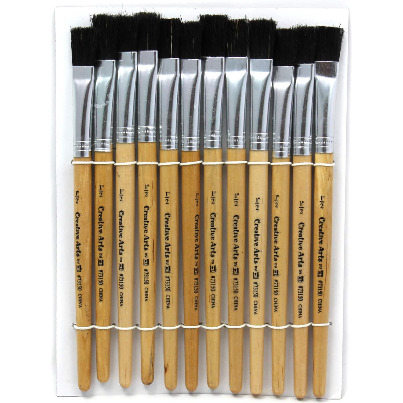 Charles Leonard Flat Tip Easel Paint Brushes, 3 Packs of 12