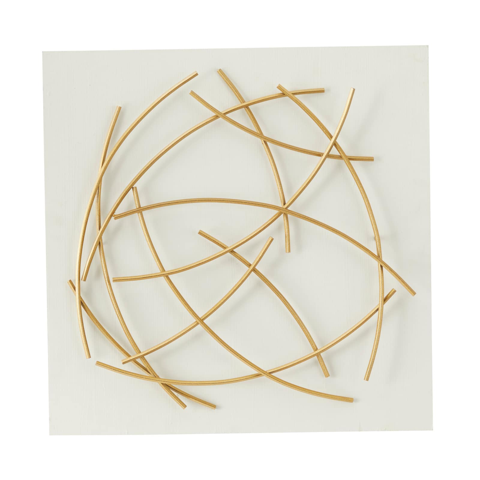 White Wood Contemporary Wall Decor, 24 x 24 x 3 By Cosmoliving By Cosmopolitan