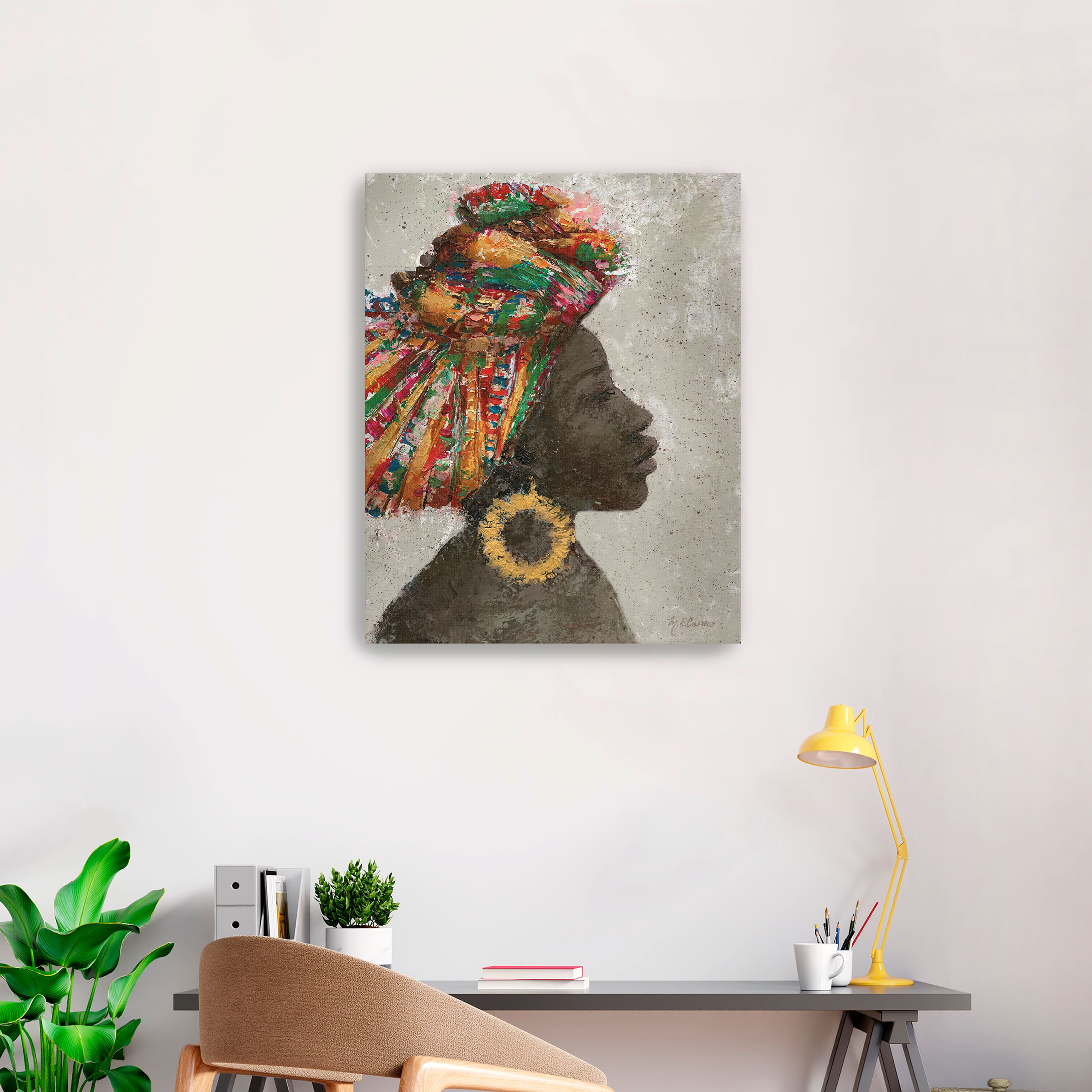 Portrait Of A Woman I (Gold Hoop) Canvas Giclee