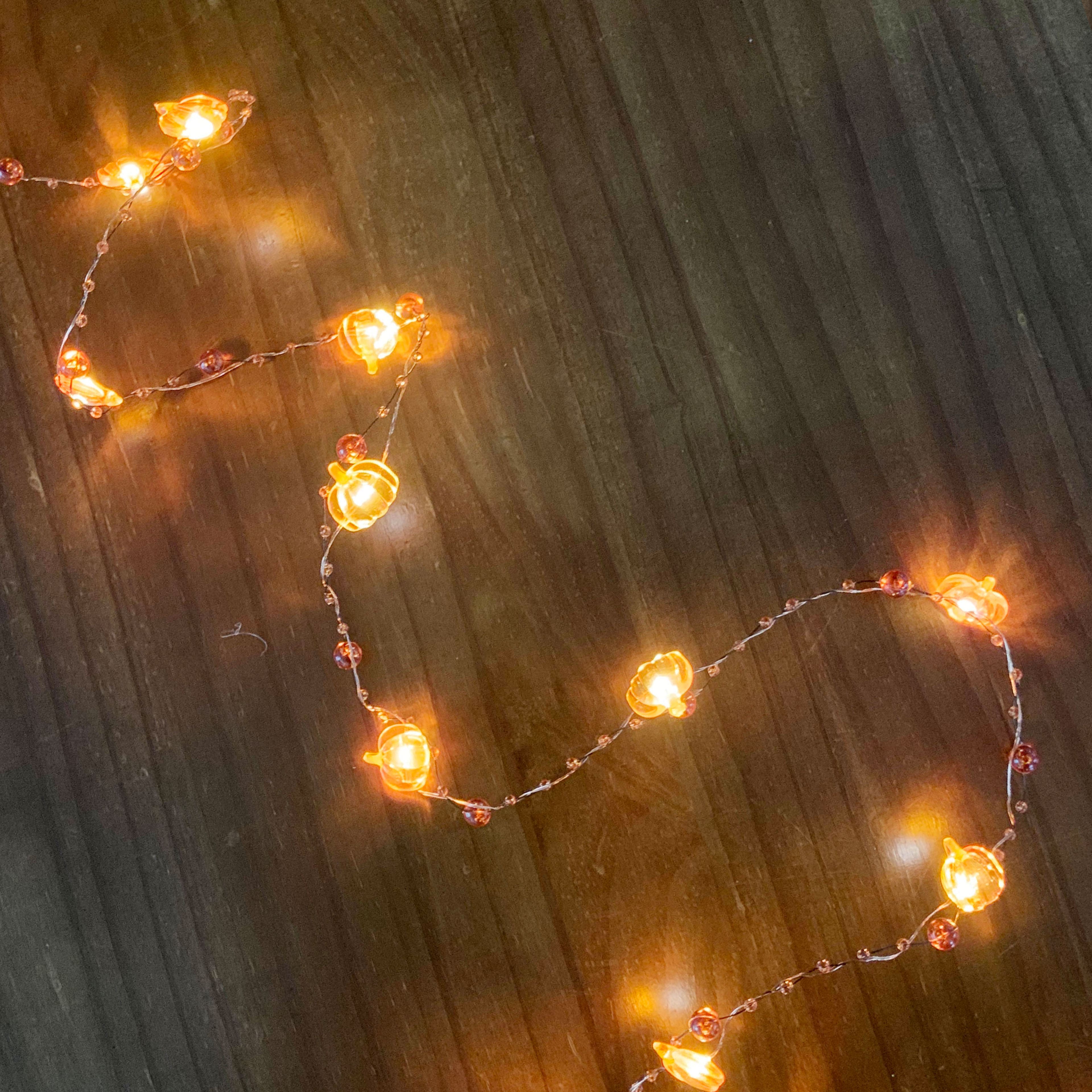 18ct. Warm White LED Pumpkin &#x26; Beads Icon String Lights by Ashland&#xAE;
