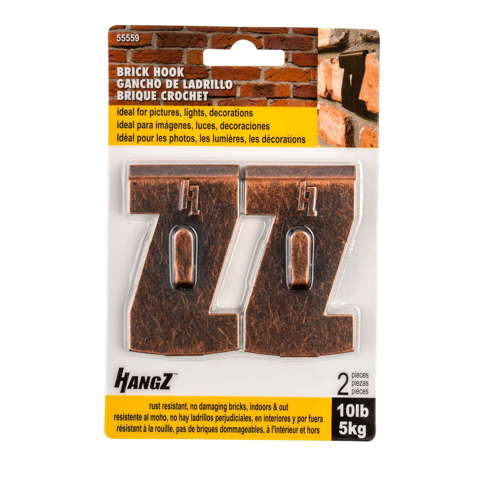 HangZ&#x2122; 10lb. Brick Hooks, 2ct.