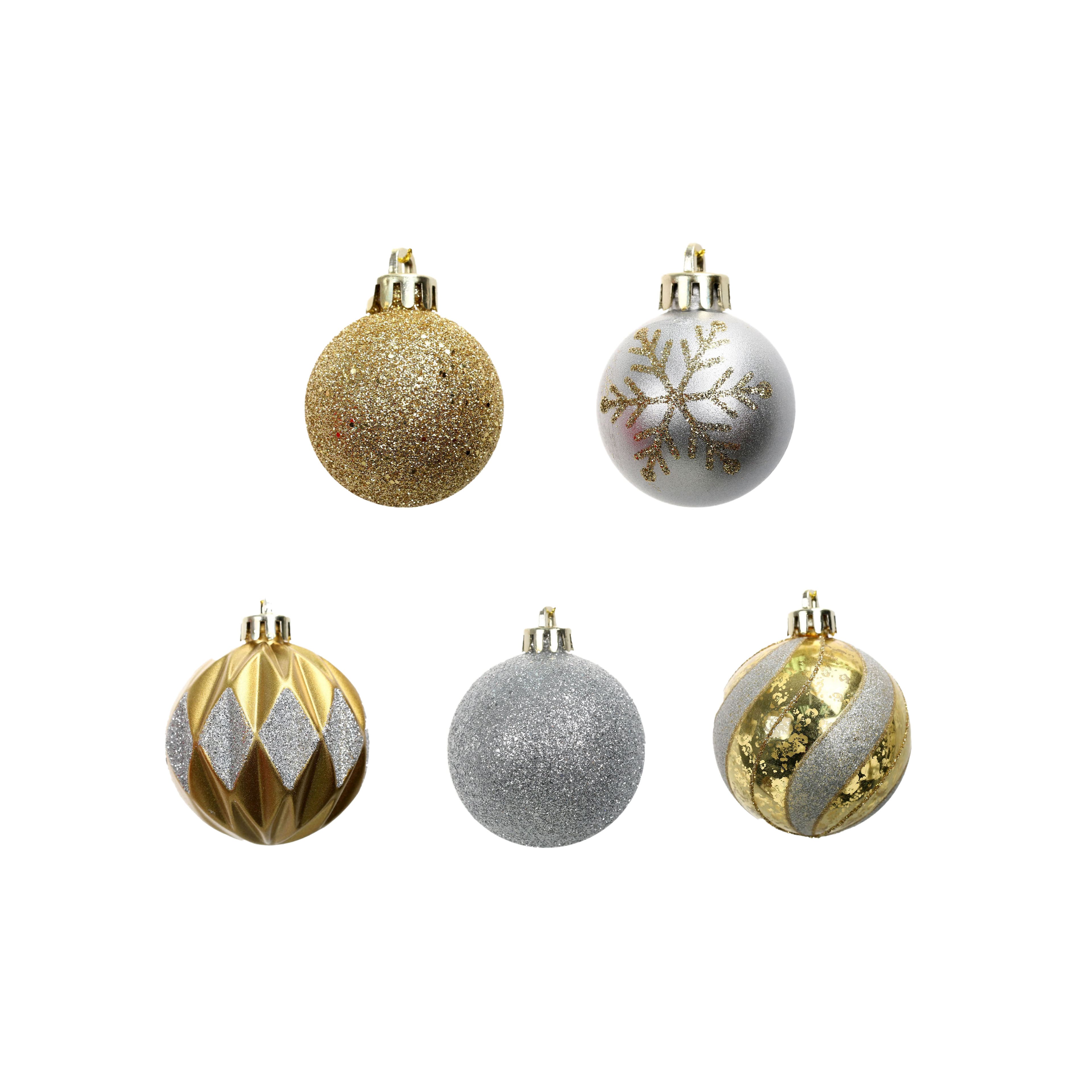 Assorted Silver &#x26; Gold Ball Plastic Ornament Tube by Ashland&#xAE;, 1pc.