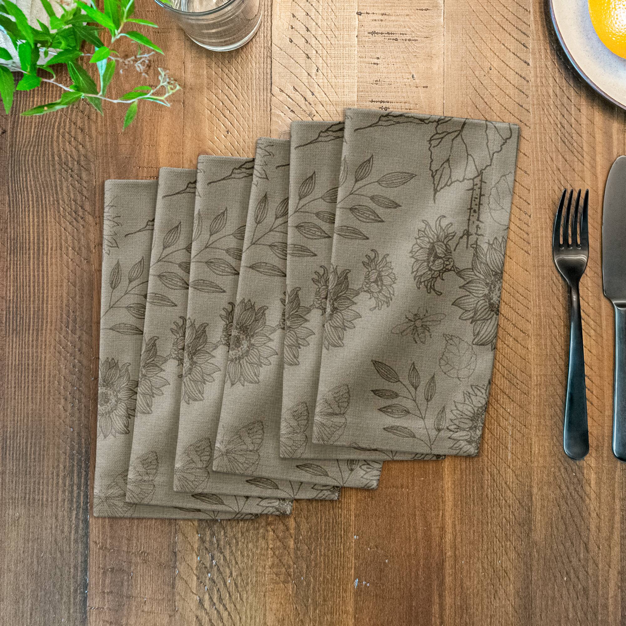 Sunflower Icons Cotton Twill Napkin