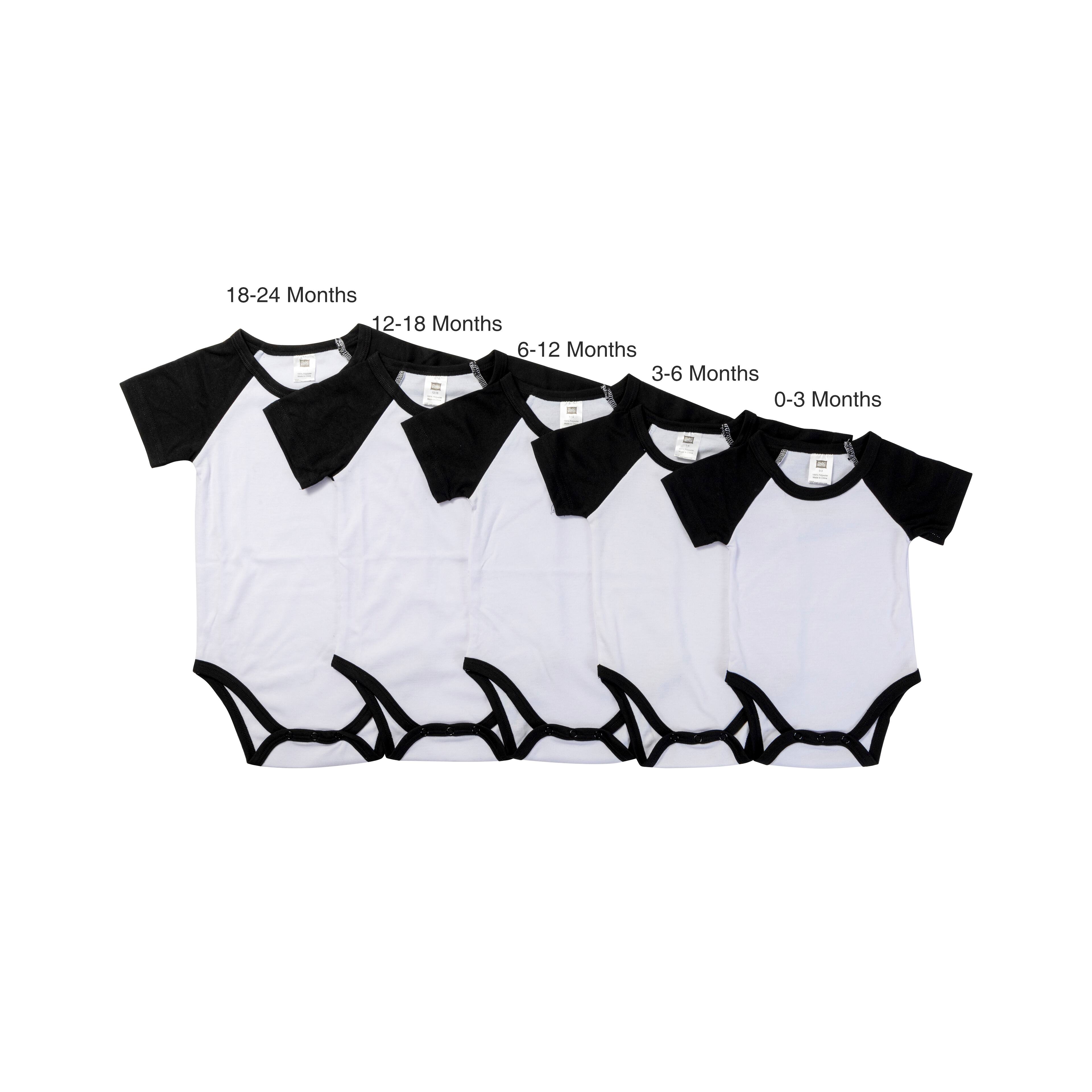 Craft Express White & Black Raglan Baby Bodysuit