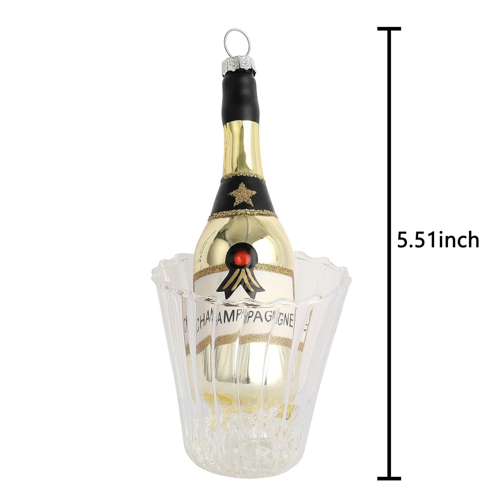 5.5&#x22; Bucket of Champagne Glass Ornament by Ashland&#xAE;