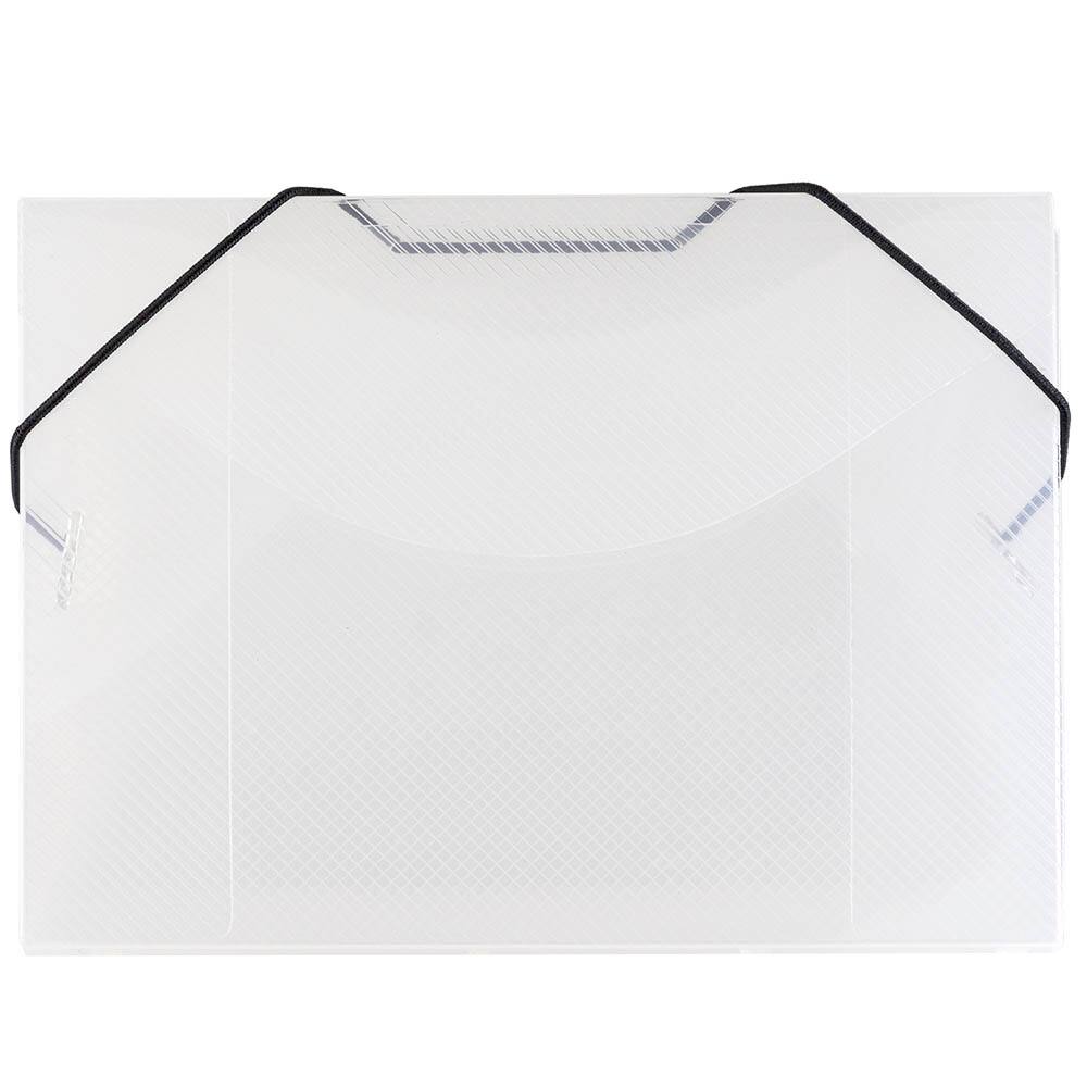 JAM Paper Clear 5.5" x 7.5" Elastic Closure Plastic Portfolio