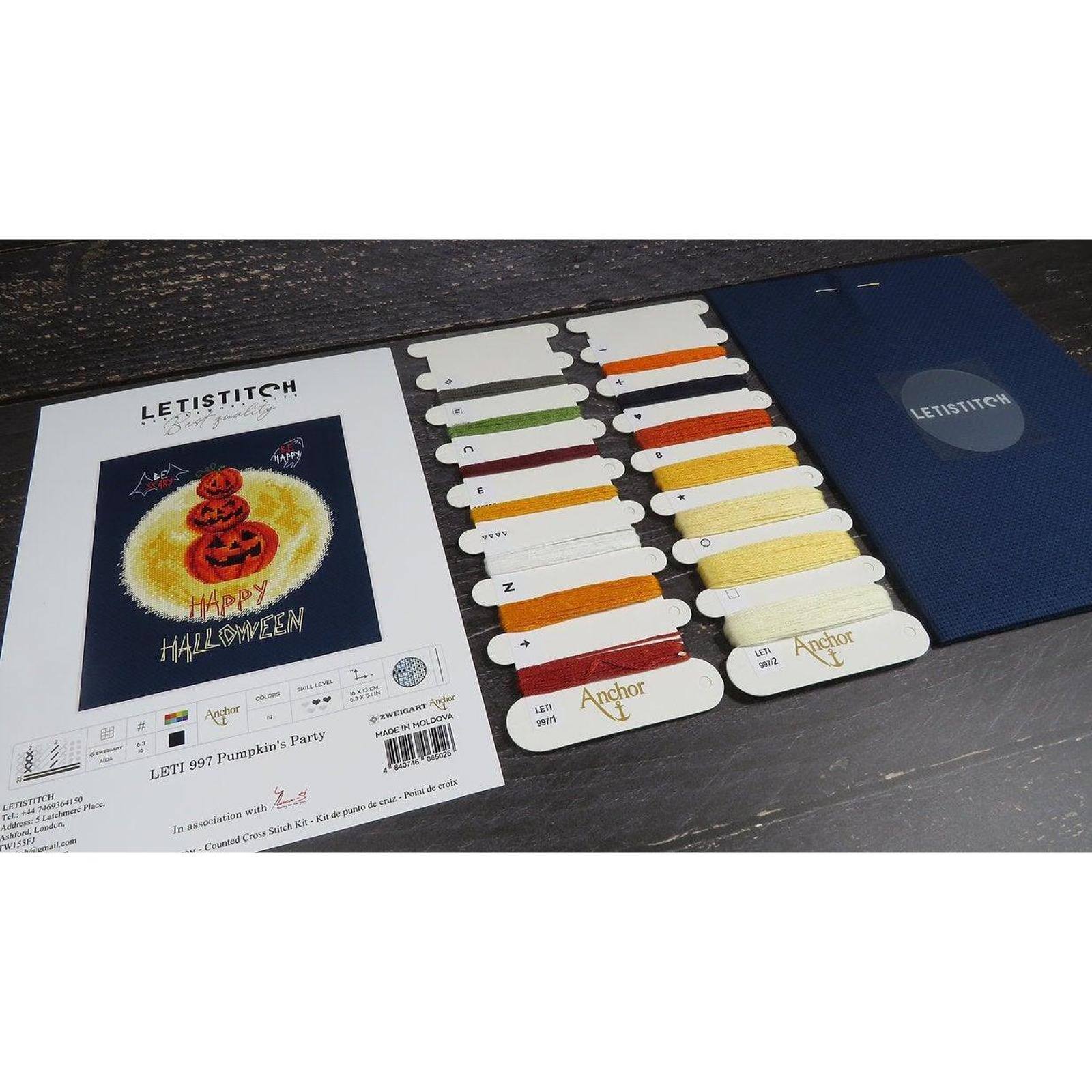Letistitch Pumpkin&#x27;s Party Counted Cross Stitch Kit