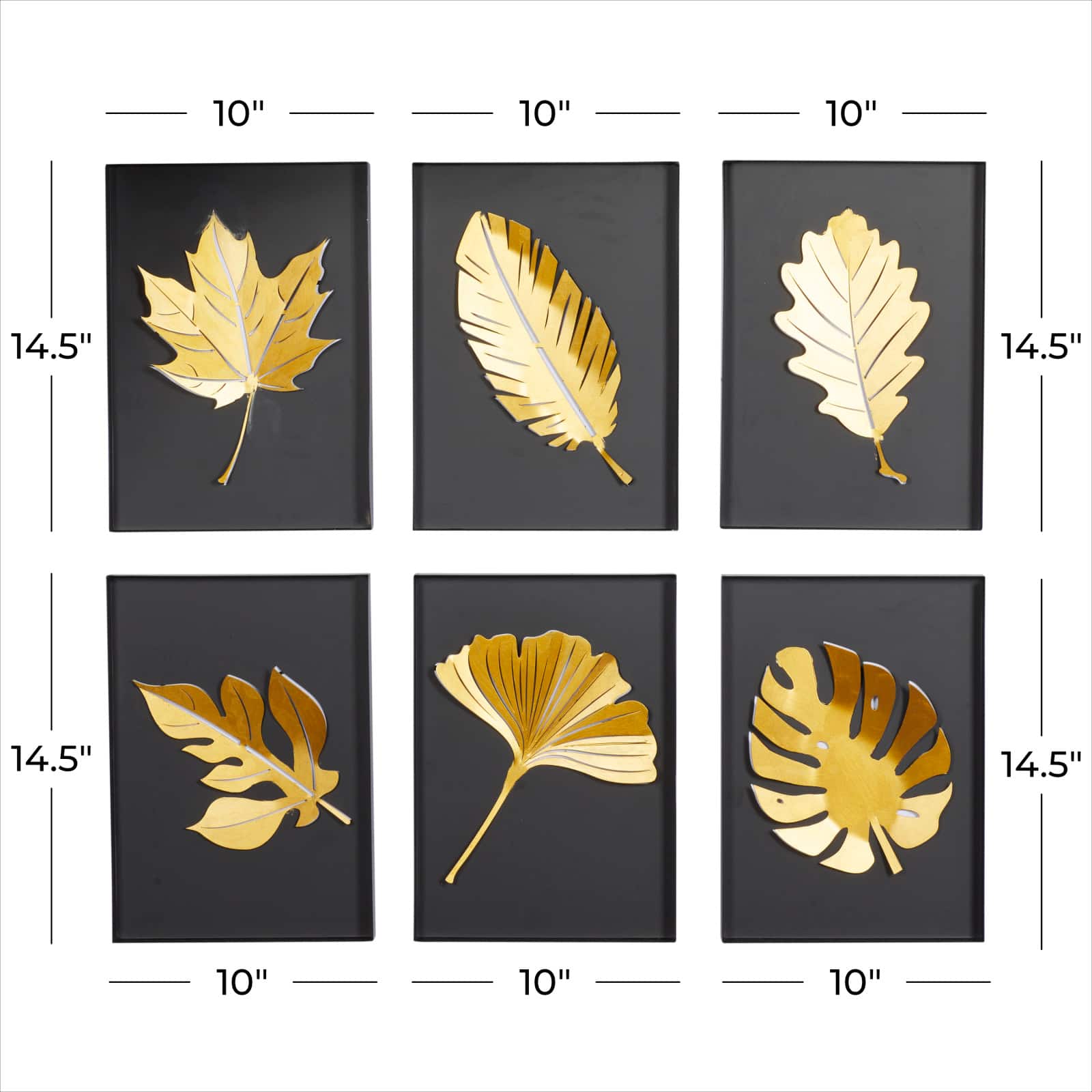 Black Contemporary Metal Wall D&#xE9;cor Set