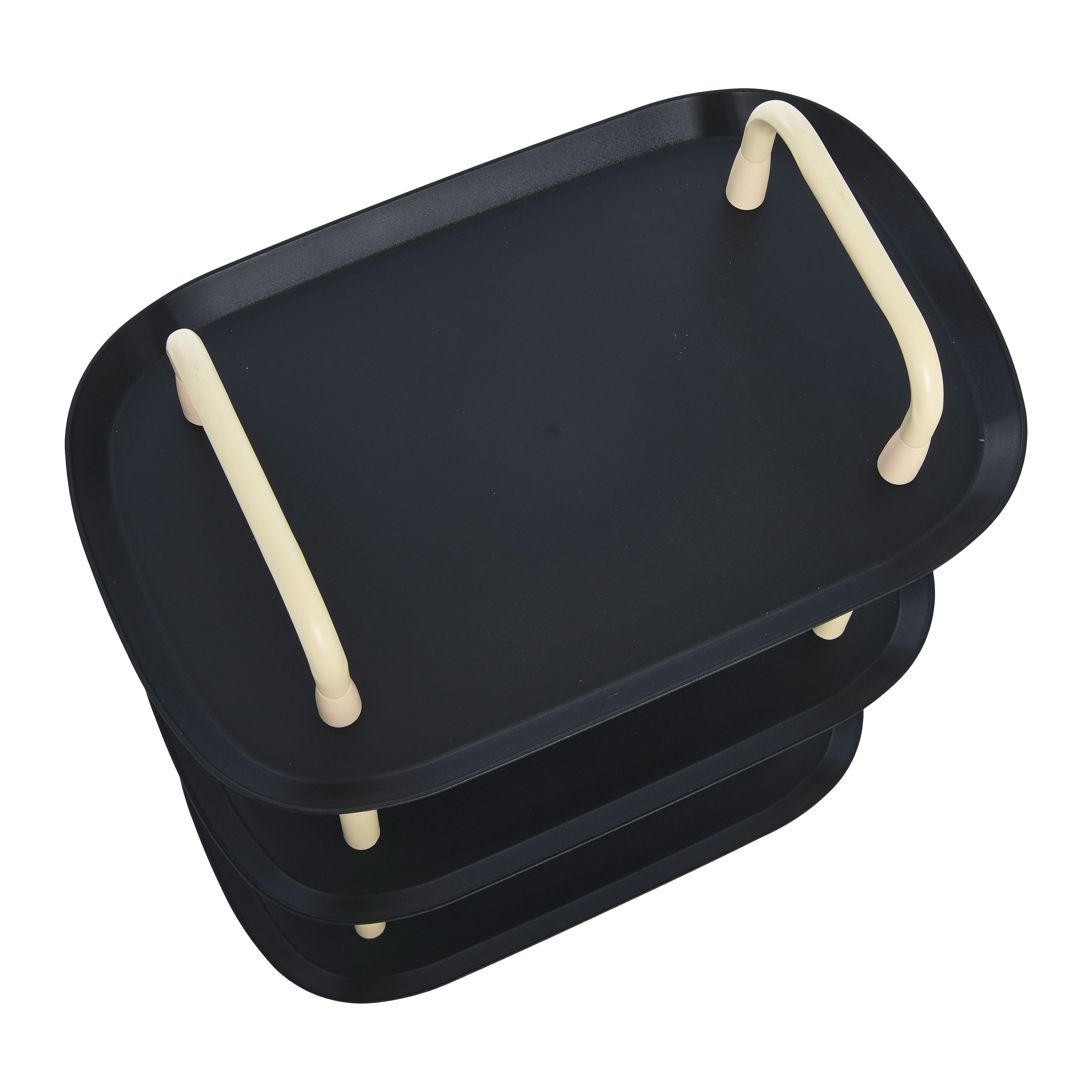 Hello Honey® Main + Mesa™ 3-Tier Modern Plastic and Metal Trolley