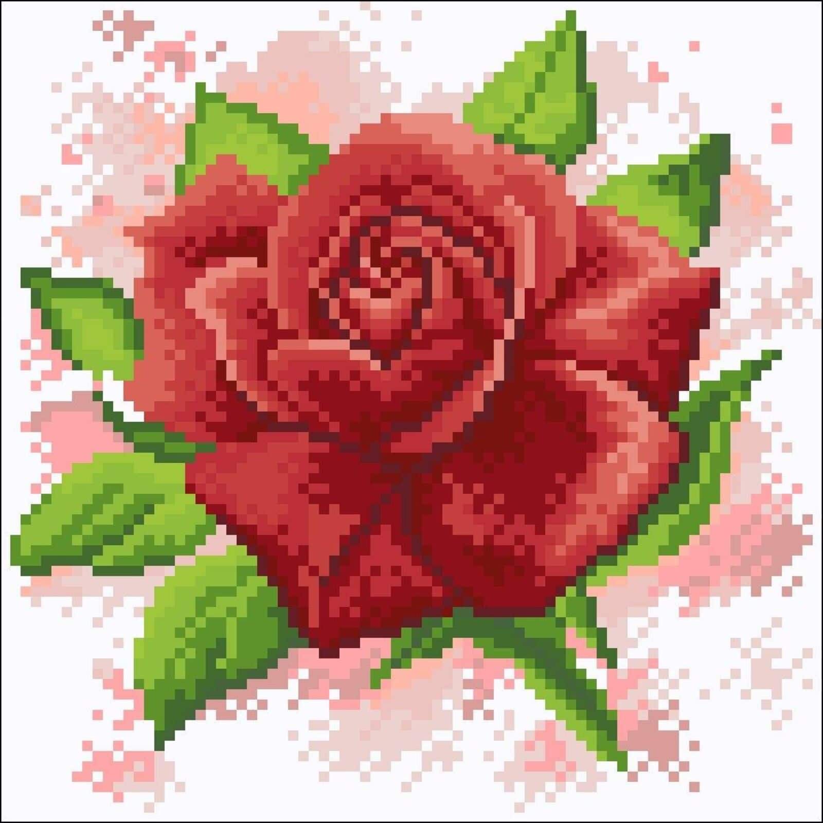 Crafting Spark Red Rose Field Diamond Painting Kit