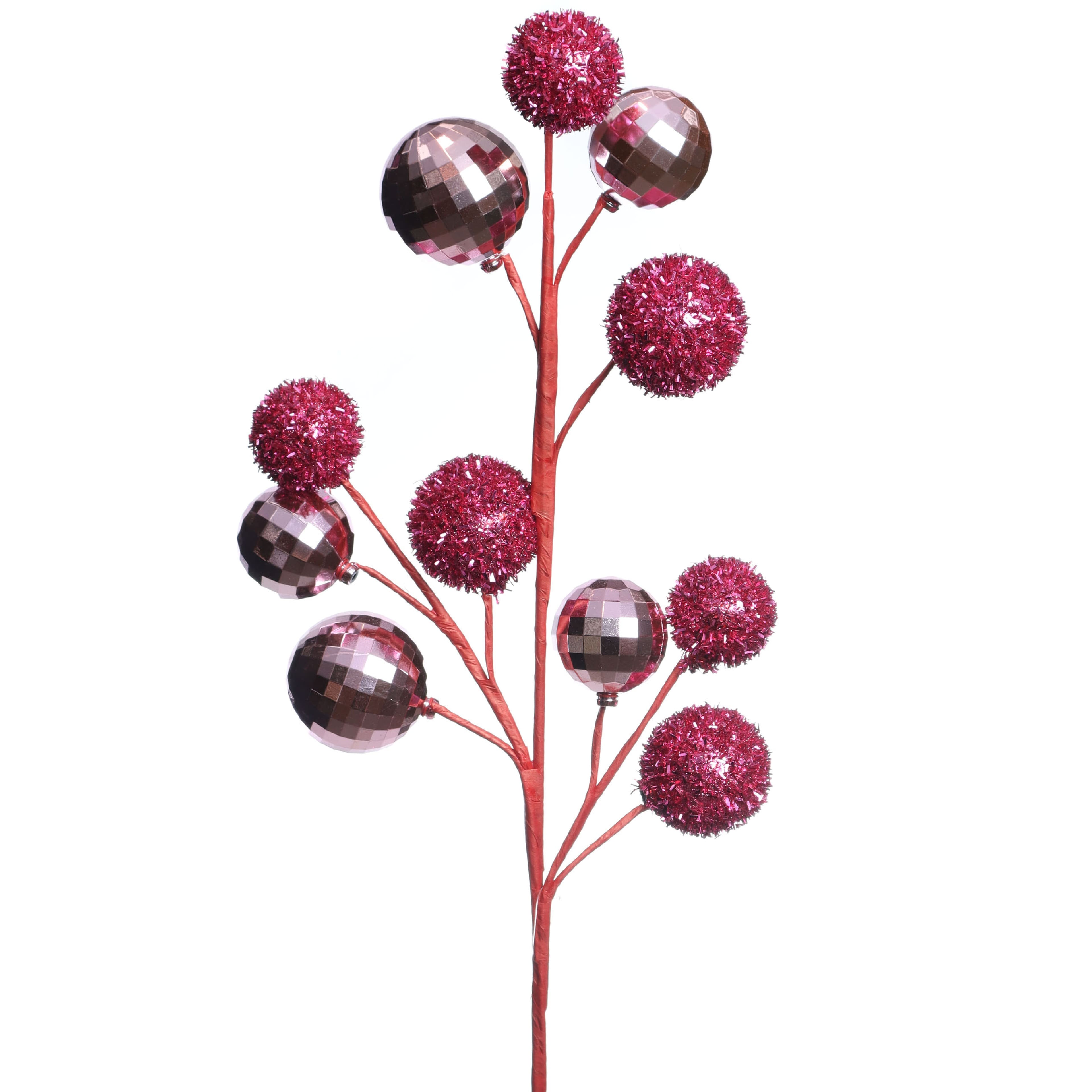 28&#x22; Pink Glitter &#x26; Disco Ball Ornament Filler Stem by Ashland&#xAE;