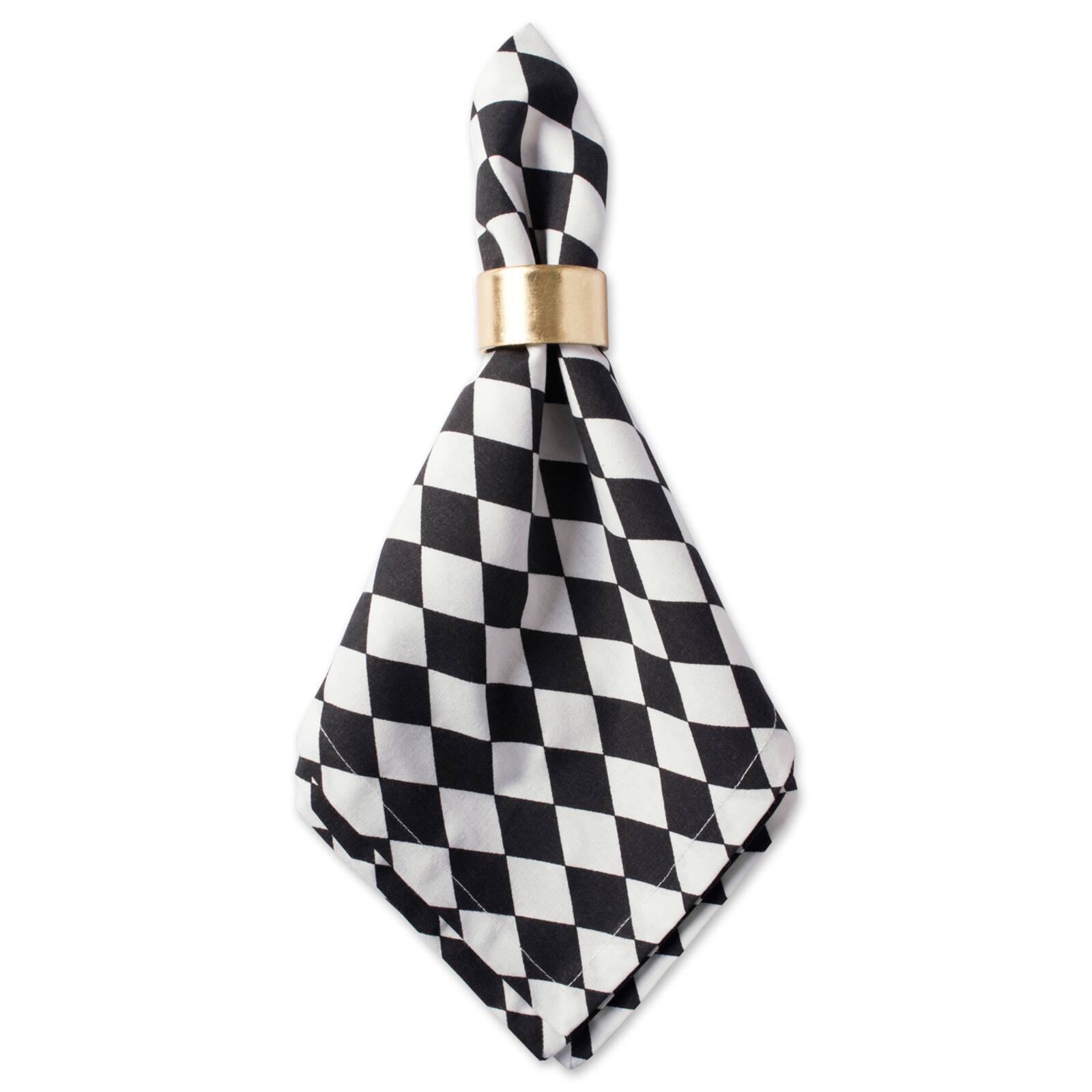 Black And Cream Harlequin Print Napkin, 6ct.