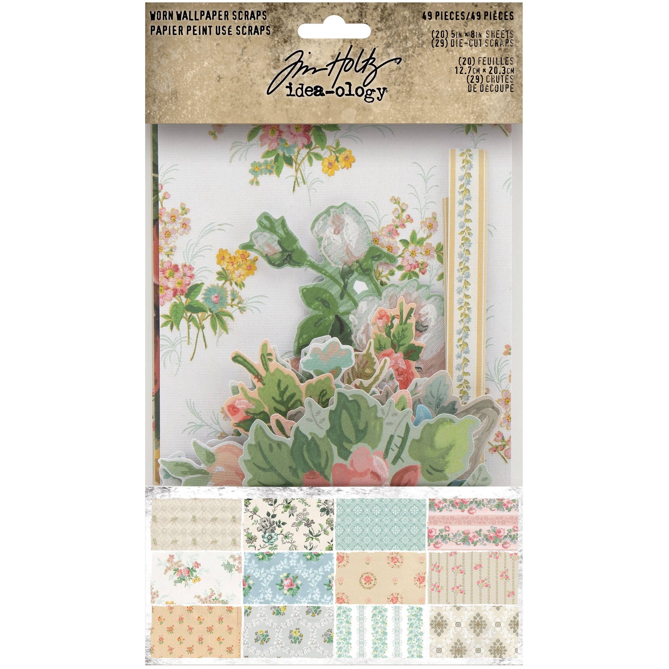 Idea-Ology Worn Wallpaper Scraps 49/Pkg-