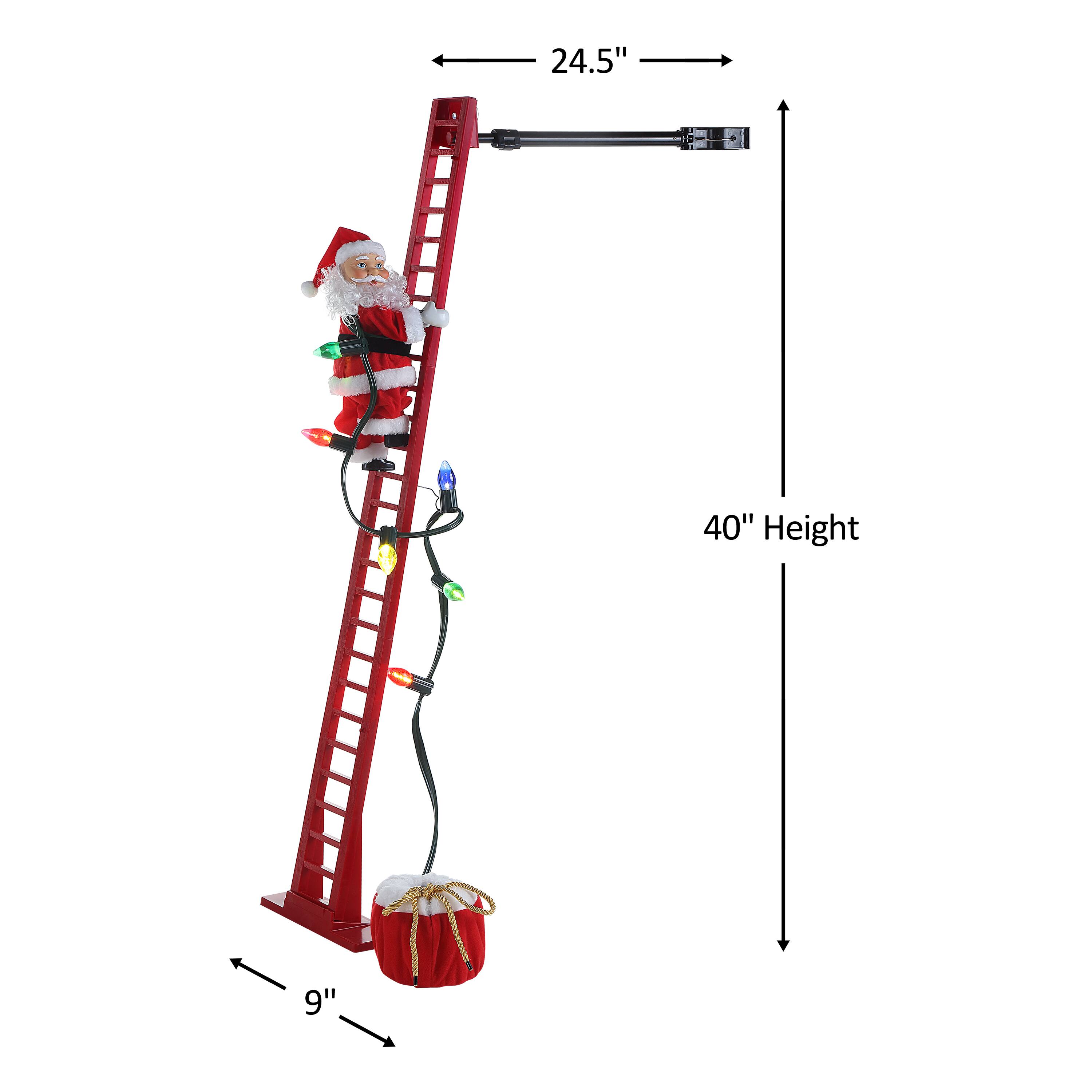 43" Super Climbing Santa with Ladder