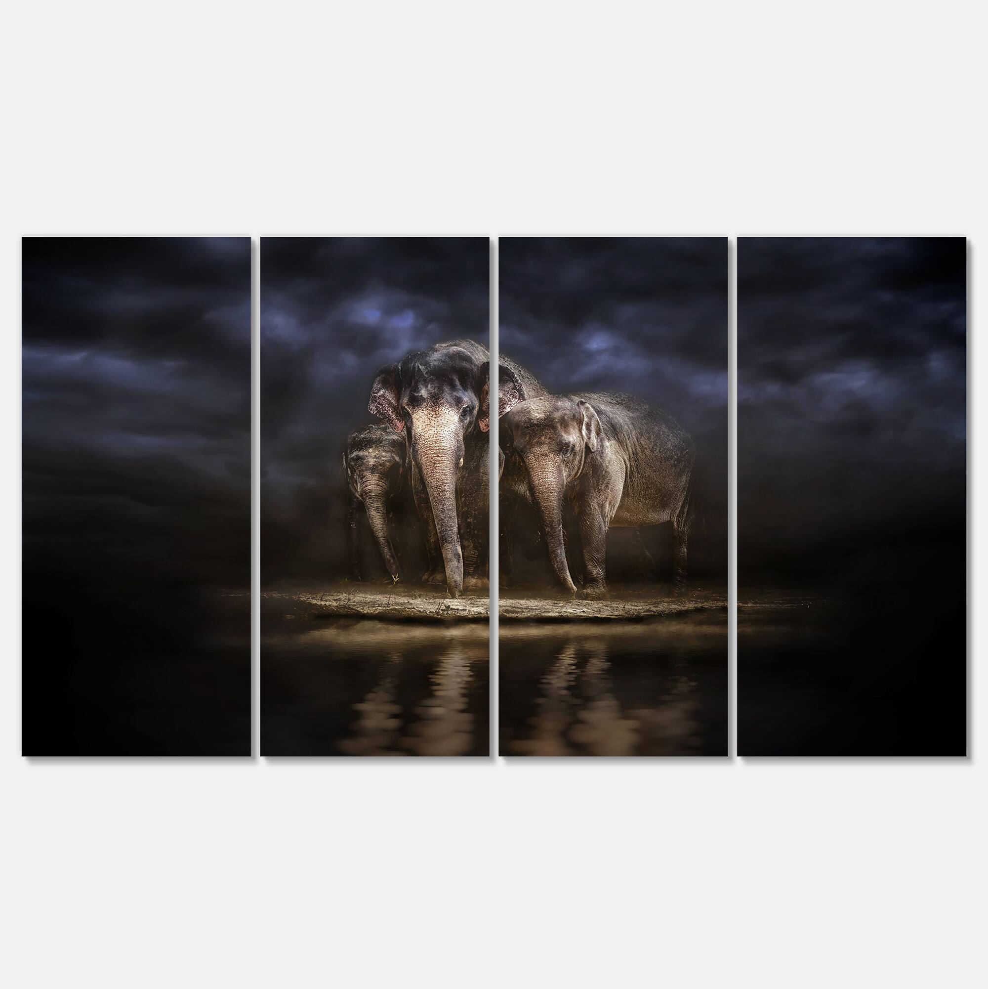 Designart - Elephants Watering in the River