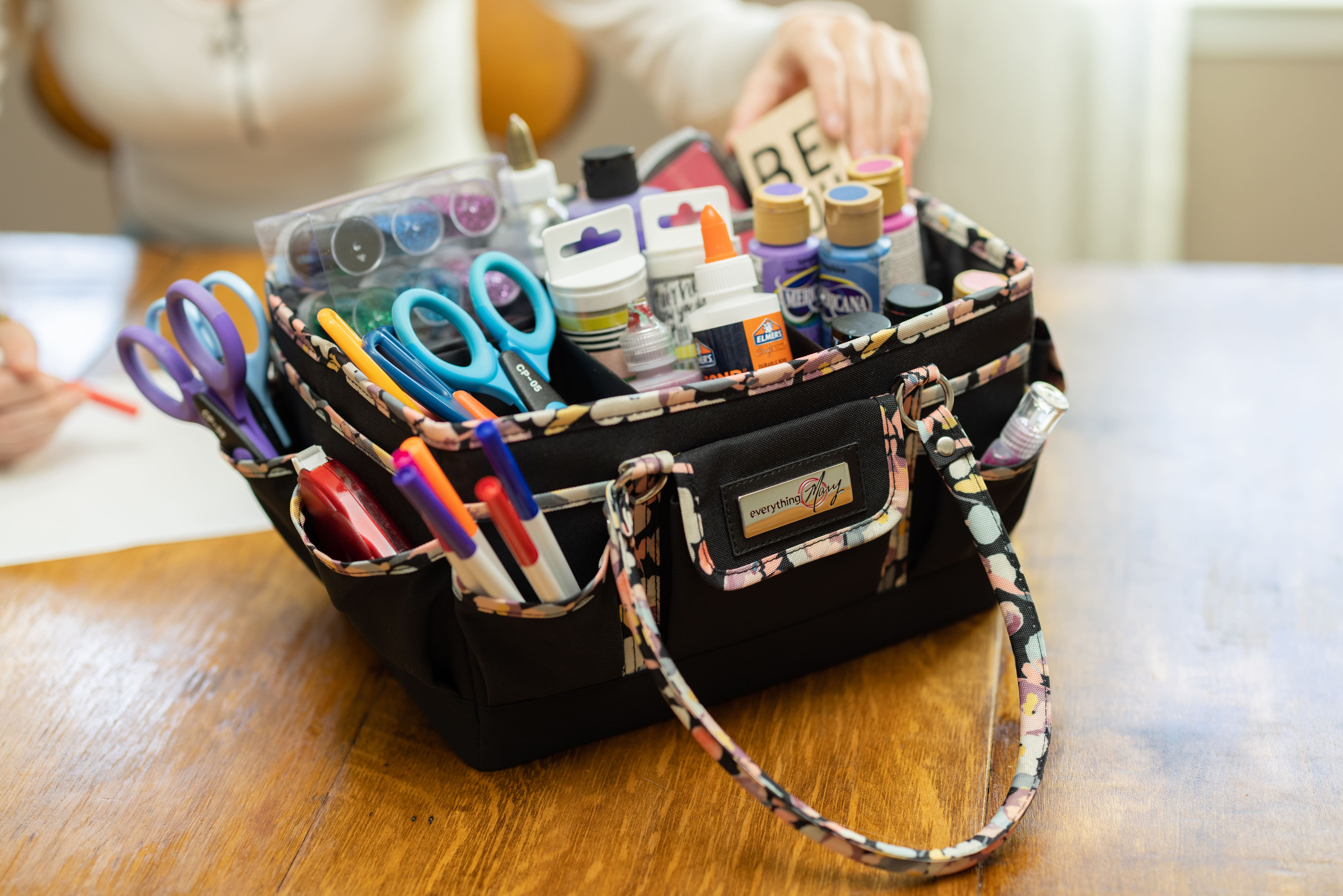 Everything Mary Black Floral Deluxe Store & Tote