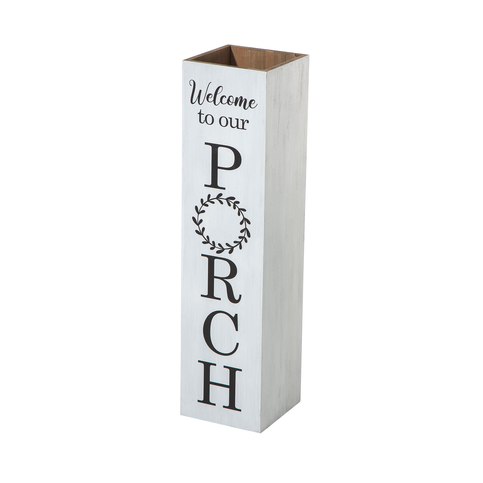 Glitzhome® 30" Double Sided Solid White Boxed Welcome Porch Sign