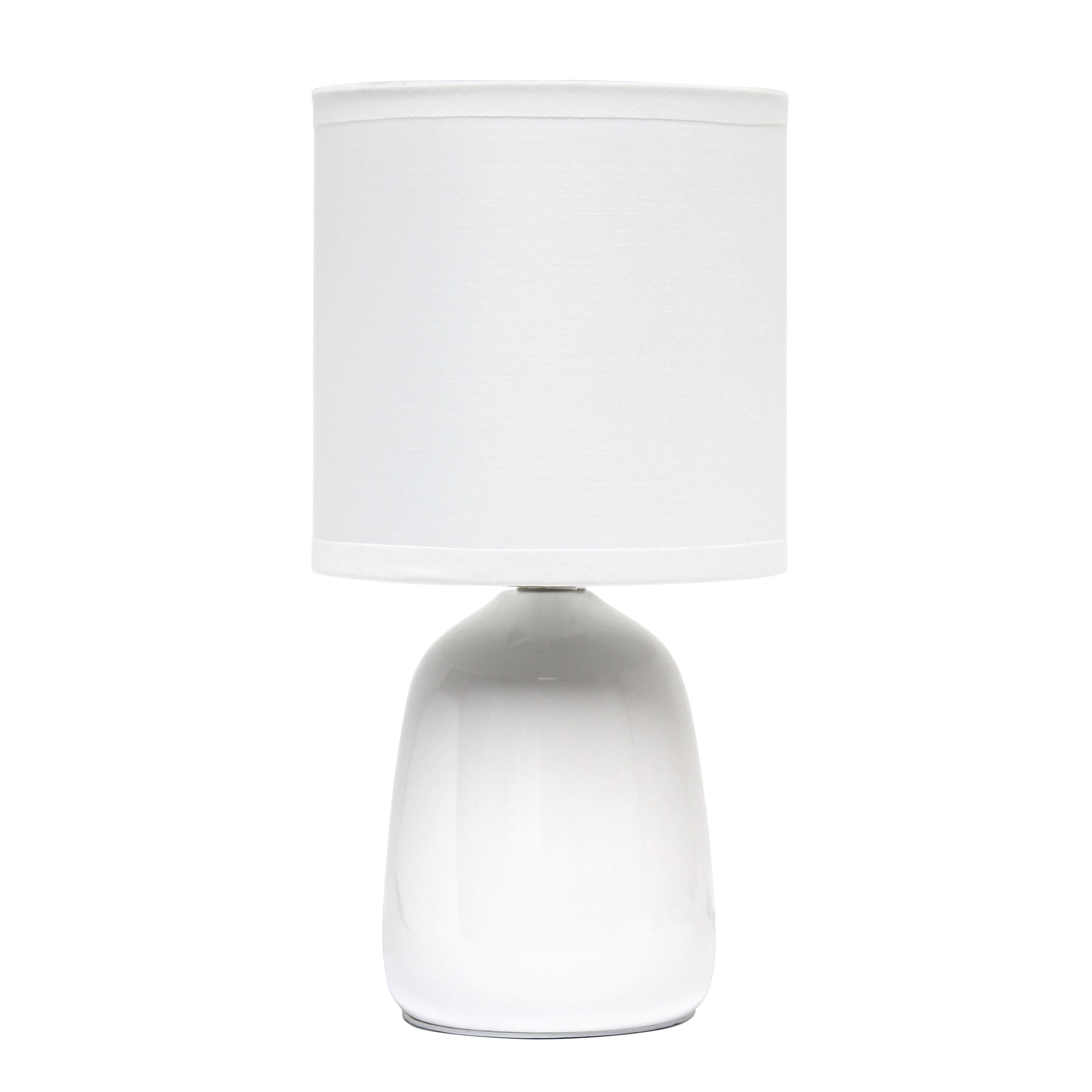 Simple Designs 10" Thimble Base Ceramic Table Lamp