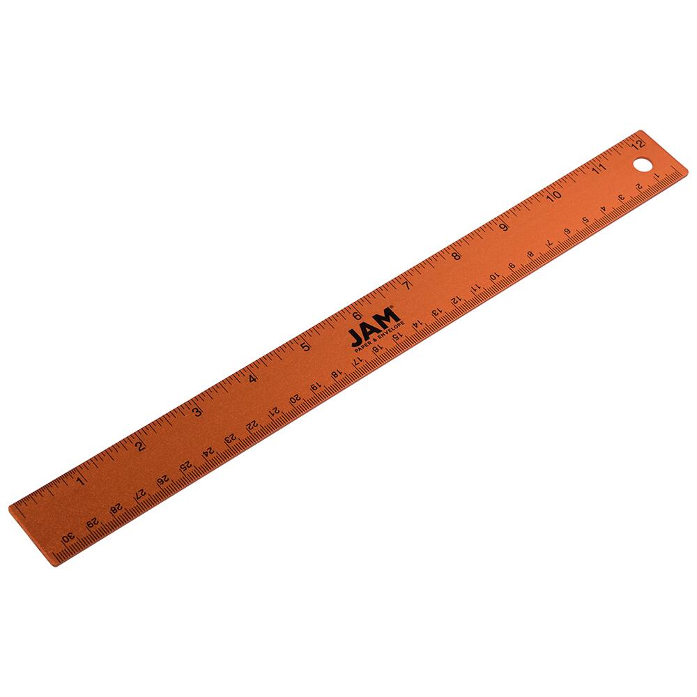 JAM Paper Metallic Stainless Steel Rulers, 12ct.