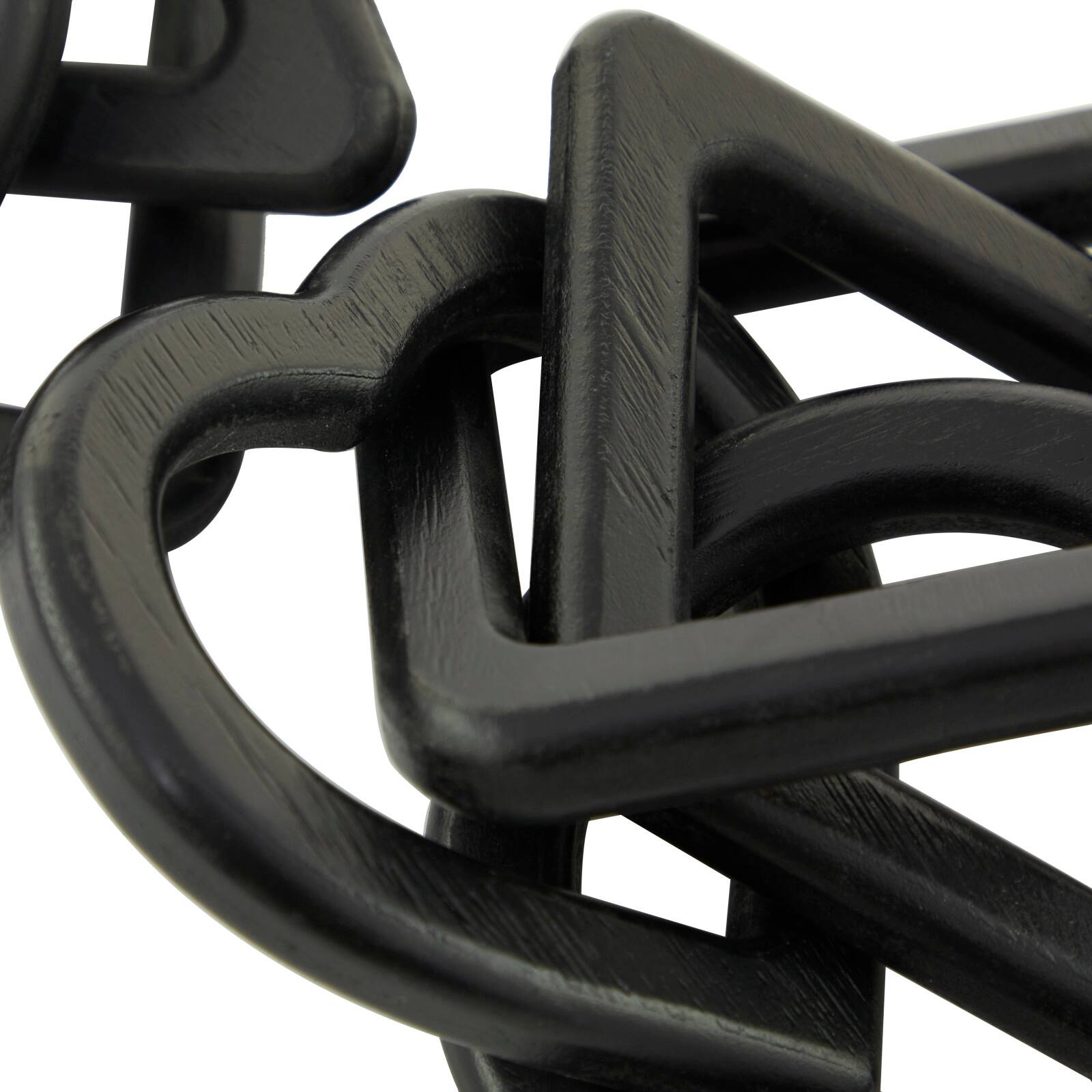 CosmoLiving by Cosmopolitan Black Geometric Wood-Inspired Chain Sculpture Set