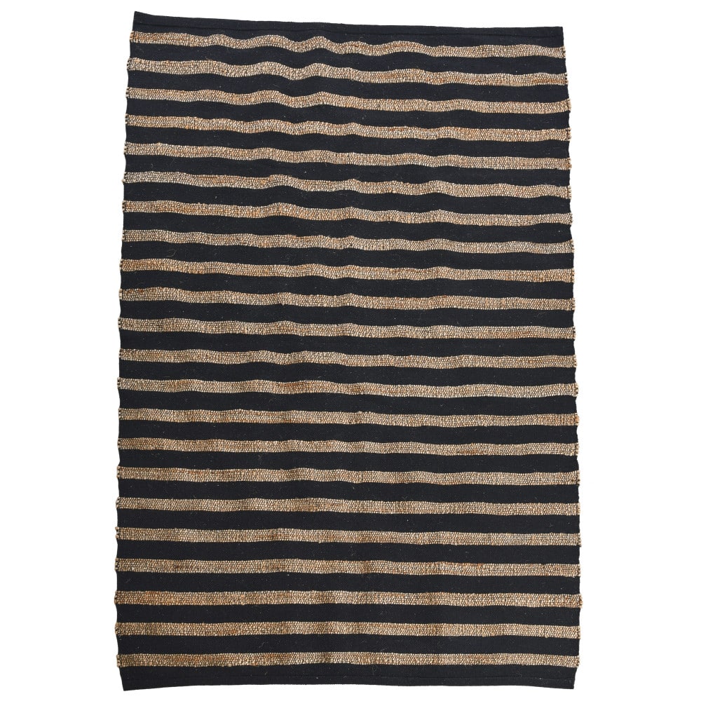Hello Honey® Black and Natural Jute Cotton Area Rug