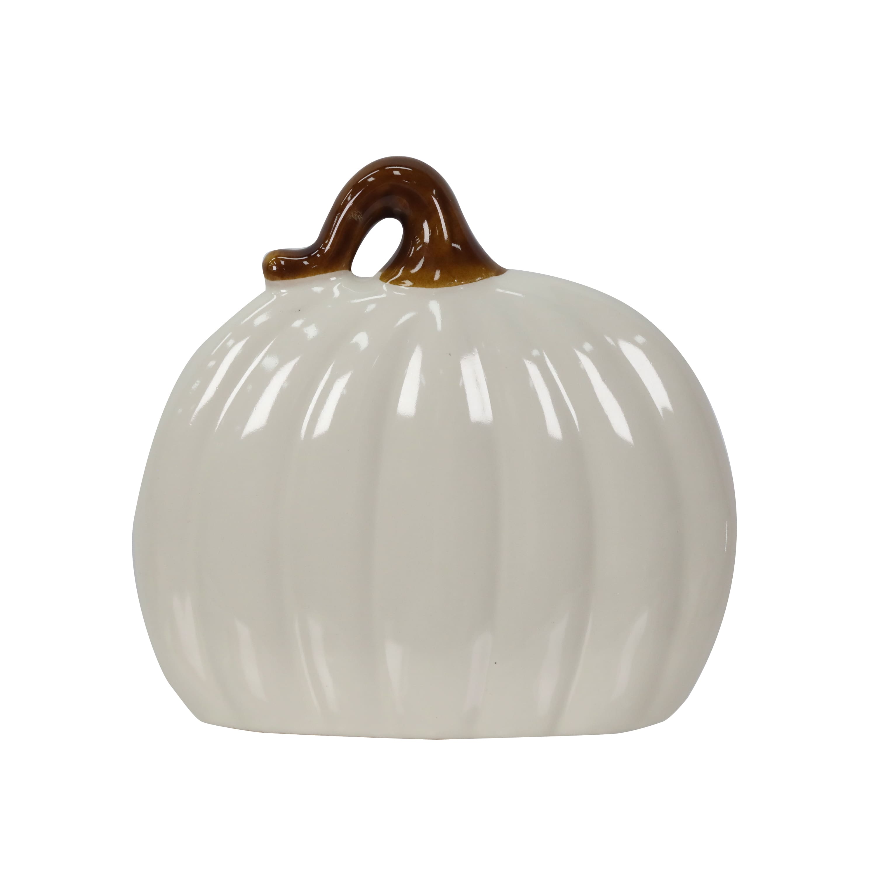 5.5&#x22; Cream Ceramic Pumpkin Tabletop D&#xE9;cor by Ashland&#xAE;