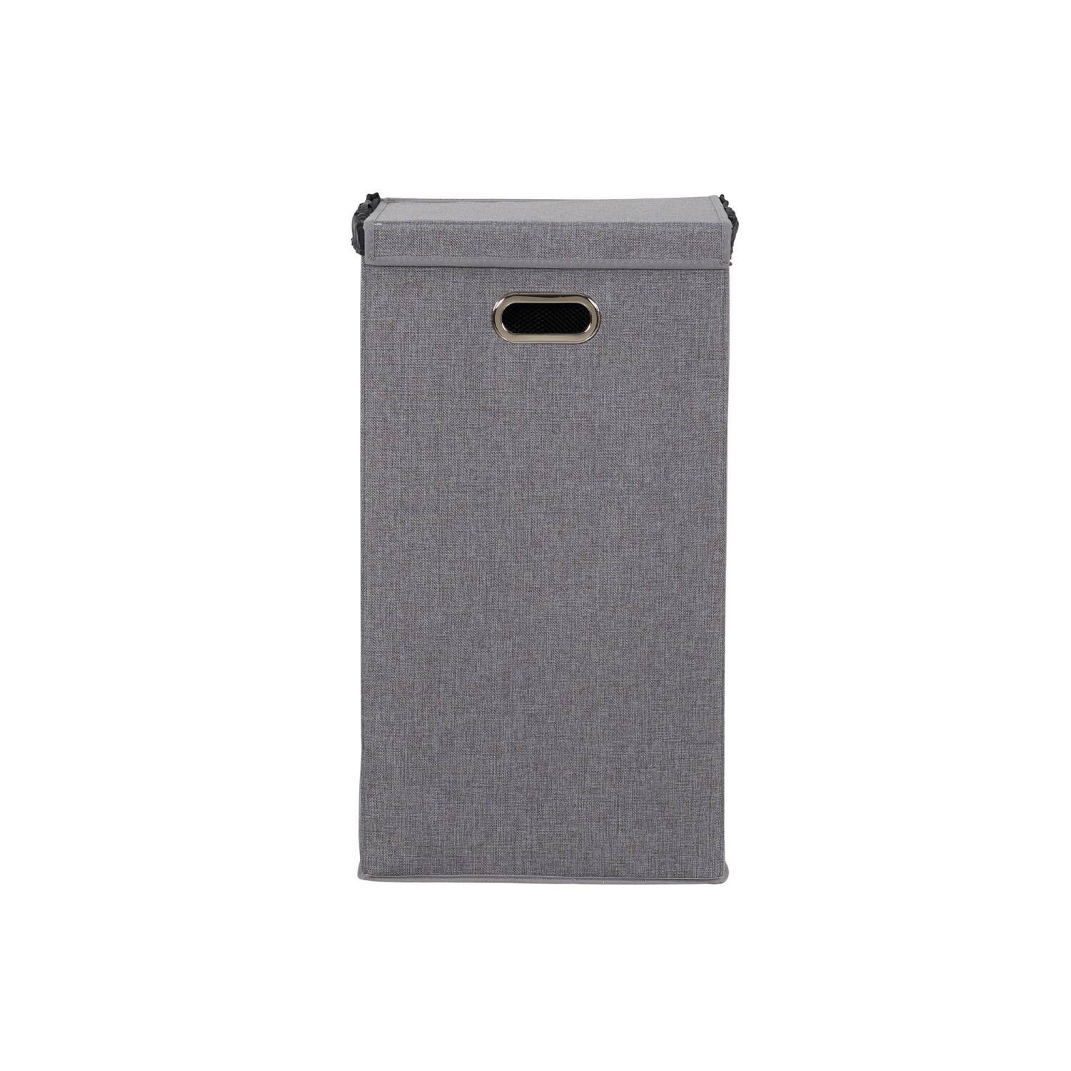 Household Essentials Gray Moisture-Resistant Laundry Hamper with Magnetic Lid & Removable Mesh Liner