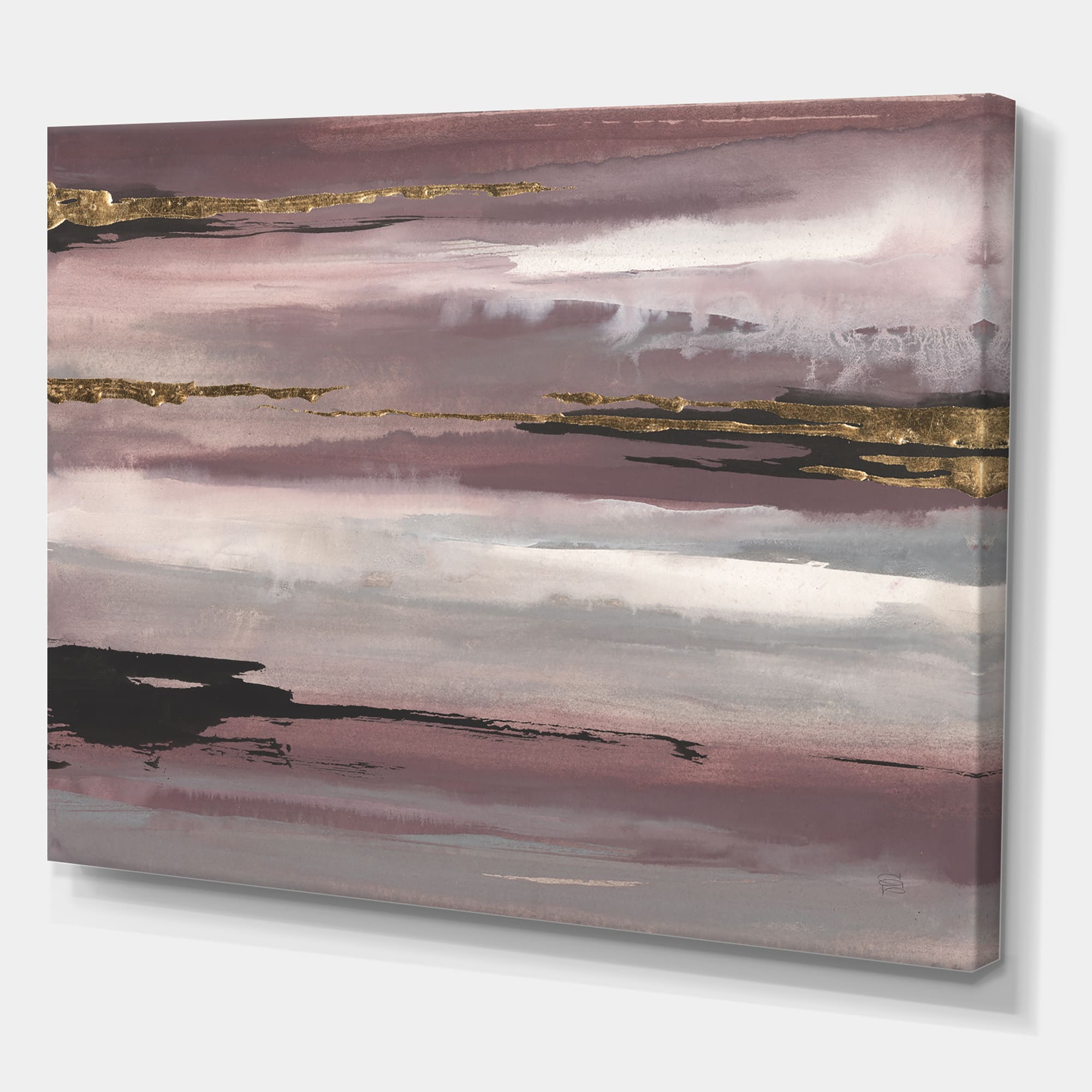 Designart - Purple Glam Storm II - Glam &#x26; Shabby Chic Canvas Art