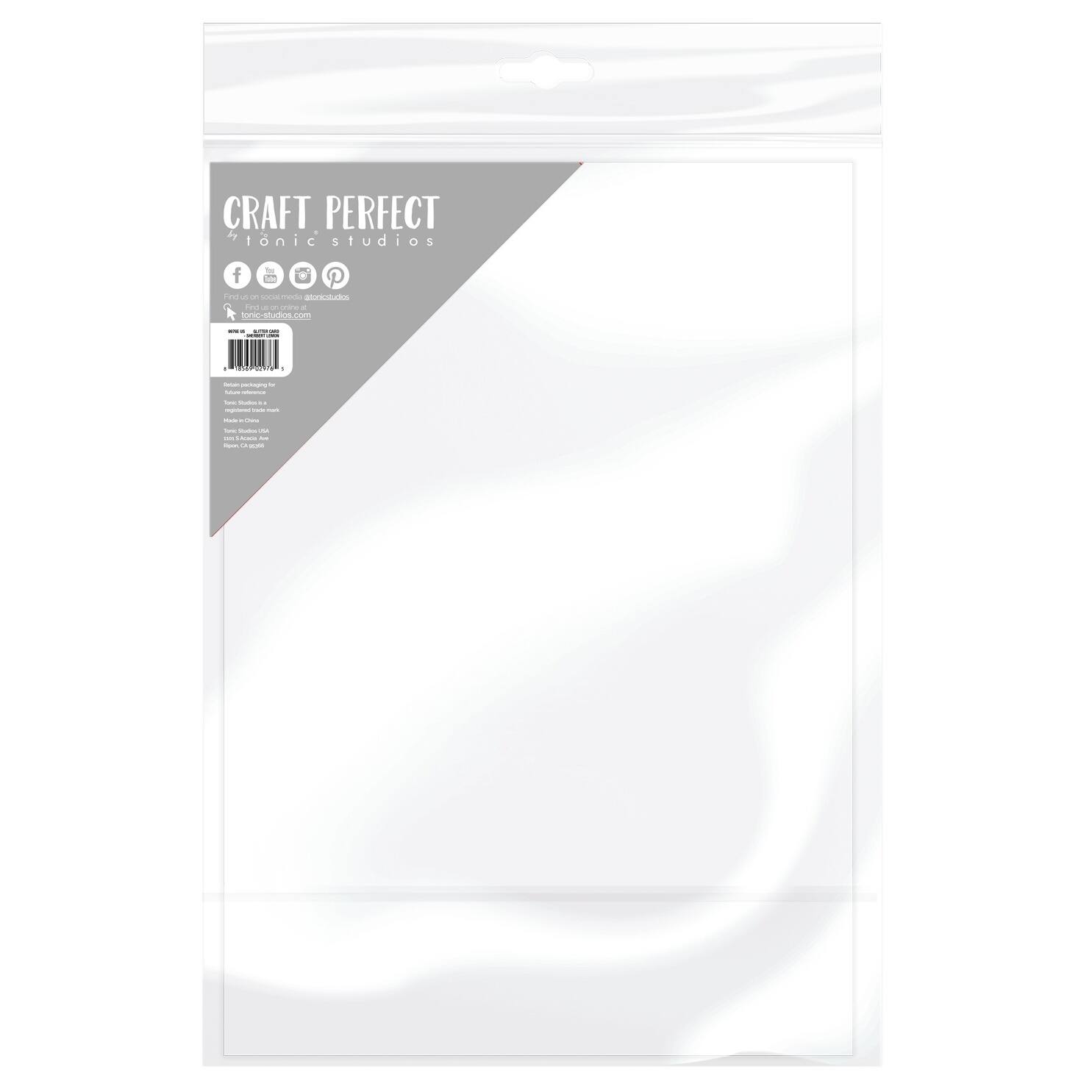 Craft Perfect Sherbert Lemon Glitter Cardstock, 8.5" x 11"