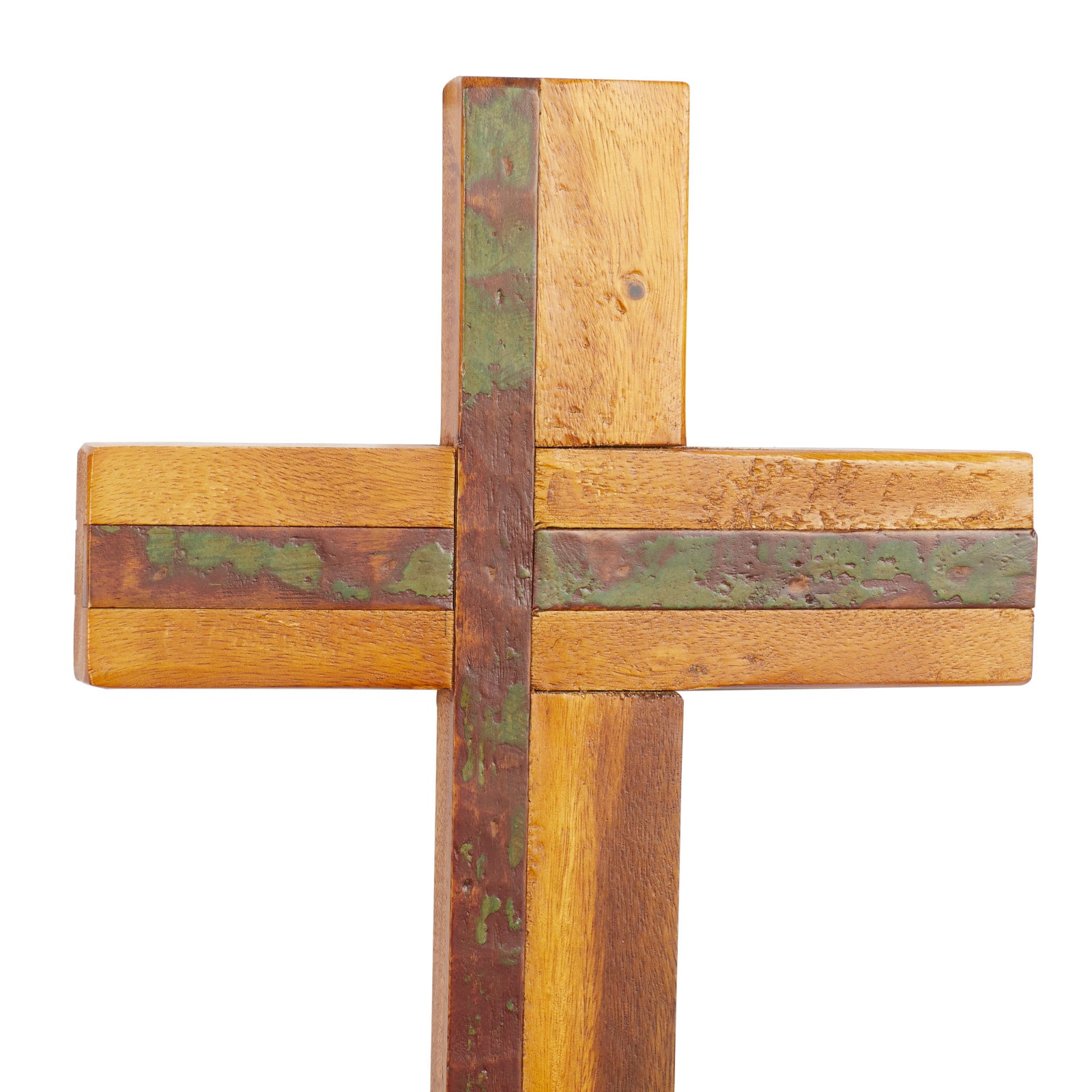 Brown Wood Industrial Cross Wall Decor, 20&#x22; x 12&#x22; x 2&#x22;