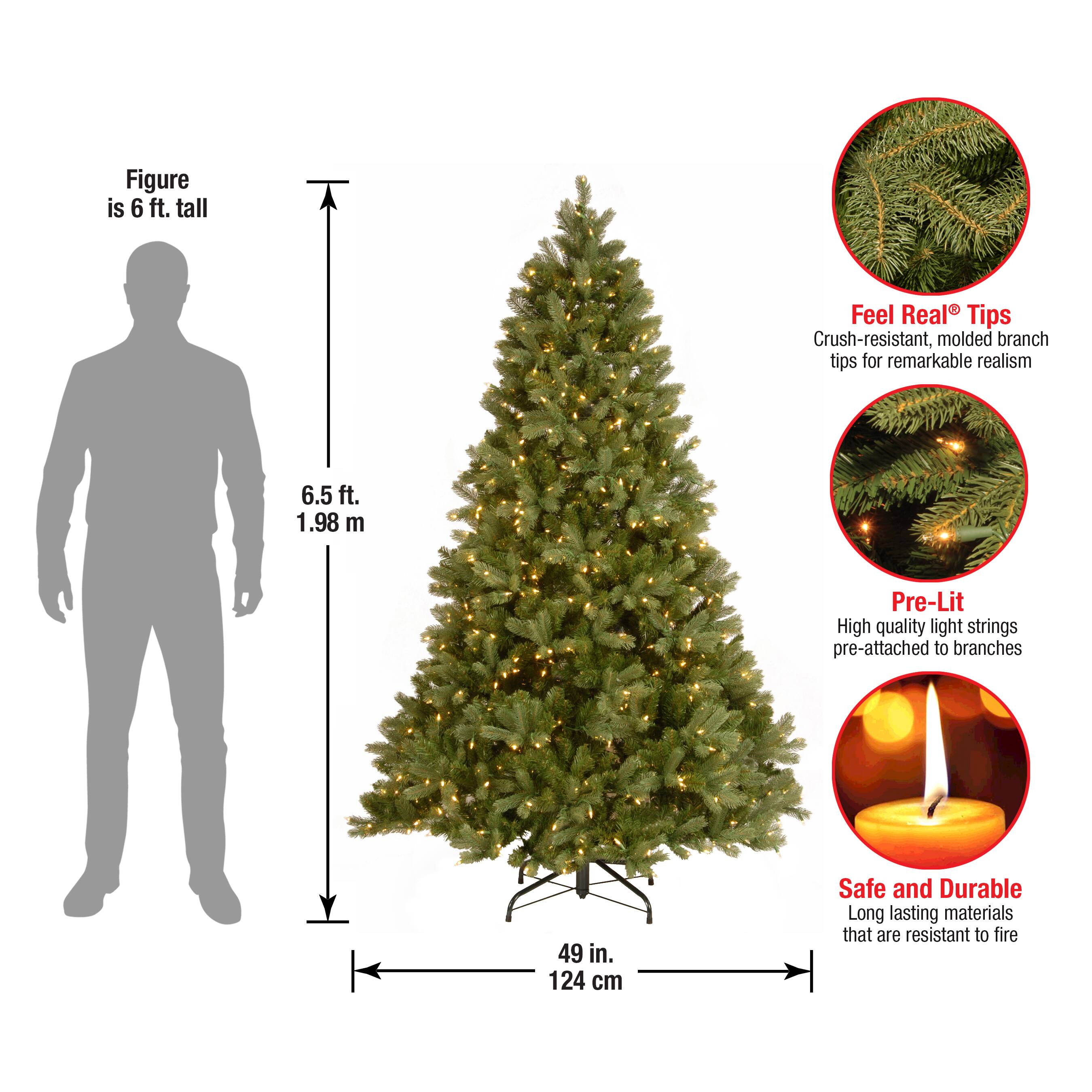 6.5ft. Pre-Lit Downswept Douglas&#xAE; Fir Tree, Clear Lights