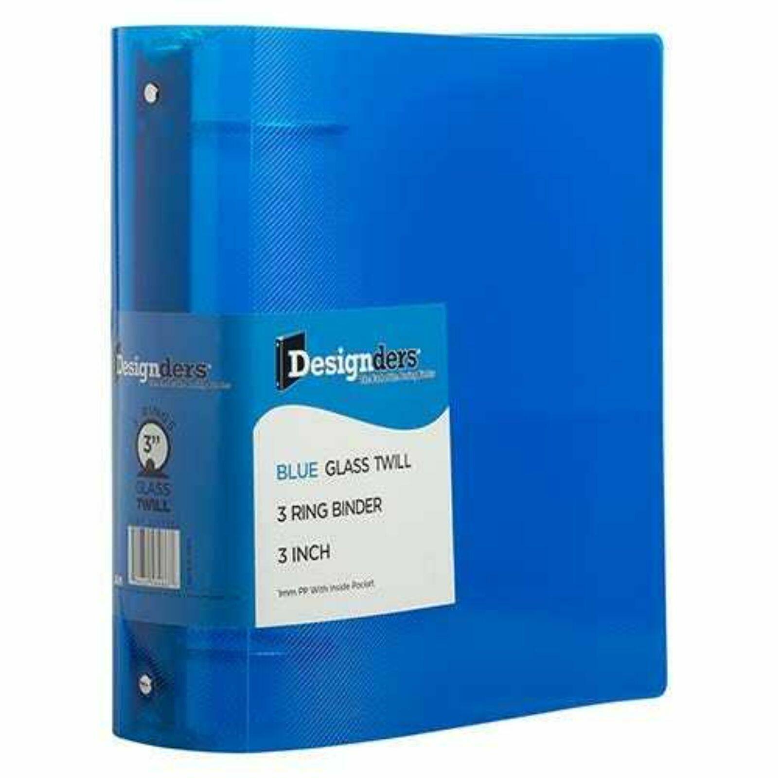 JAM Paper 3&#x22; Blue Plastic 3-Ring Binders, 2ct.