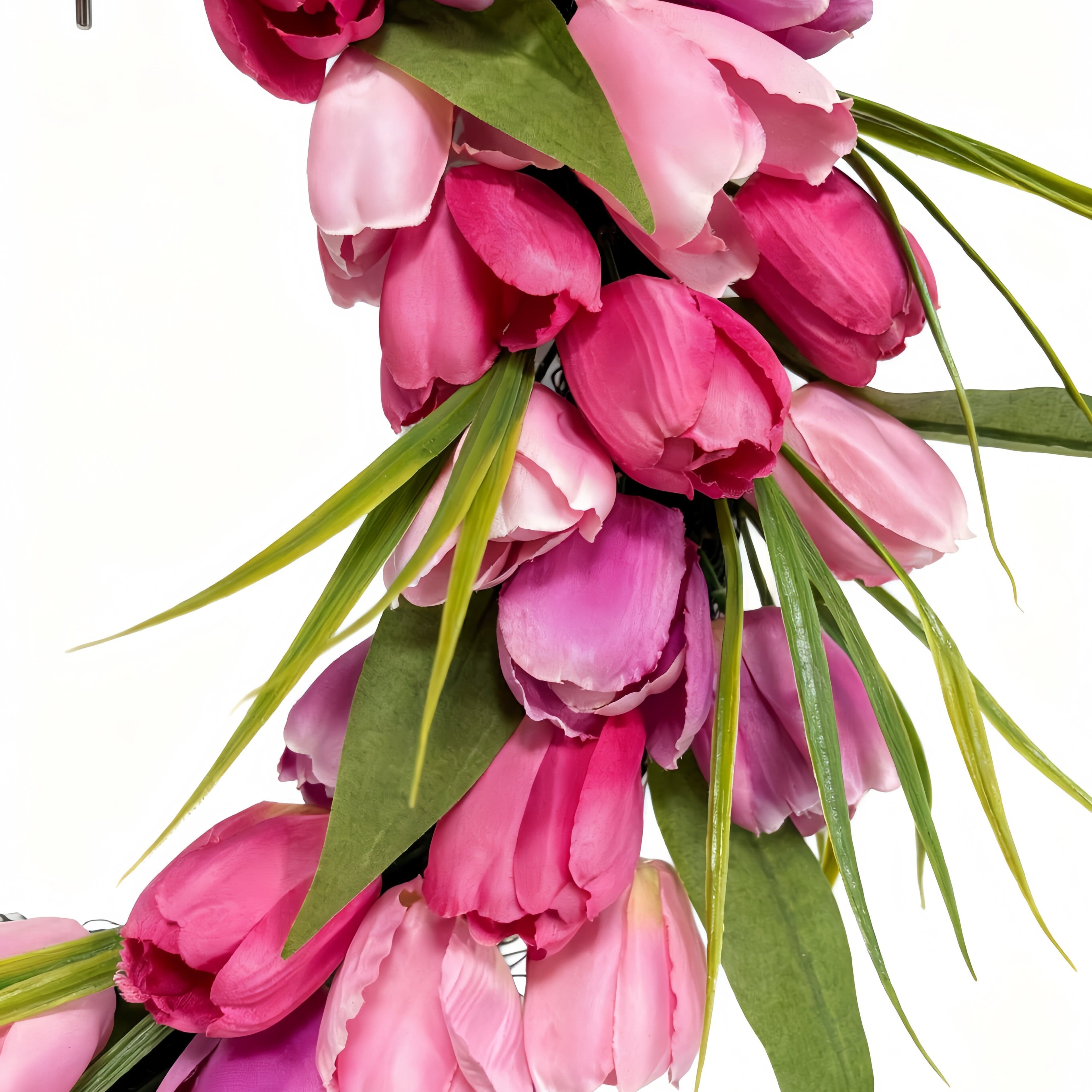 24" Pink Tulip Wreath by Ashland®