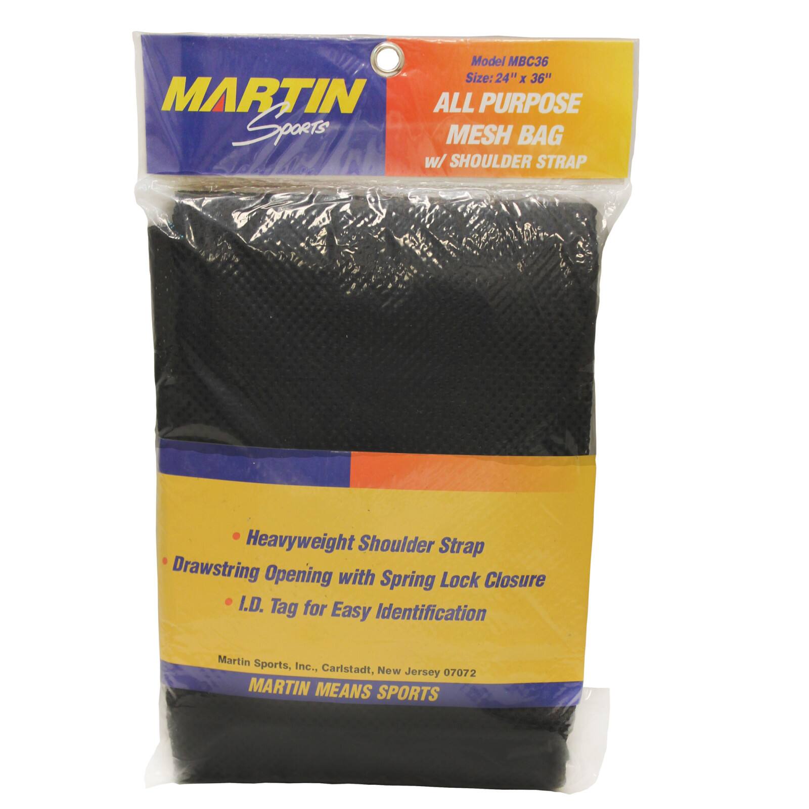 Martin Sports Black All Purpose Mesh Bag with Carry Strap, 2ct.