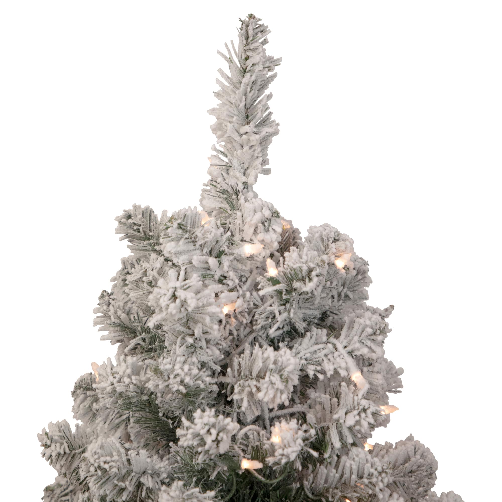 3ft. Pre-Lit Heavily Flocked Madison Pine Medium Artificial Christmas Tree, Clear Lights
