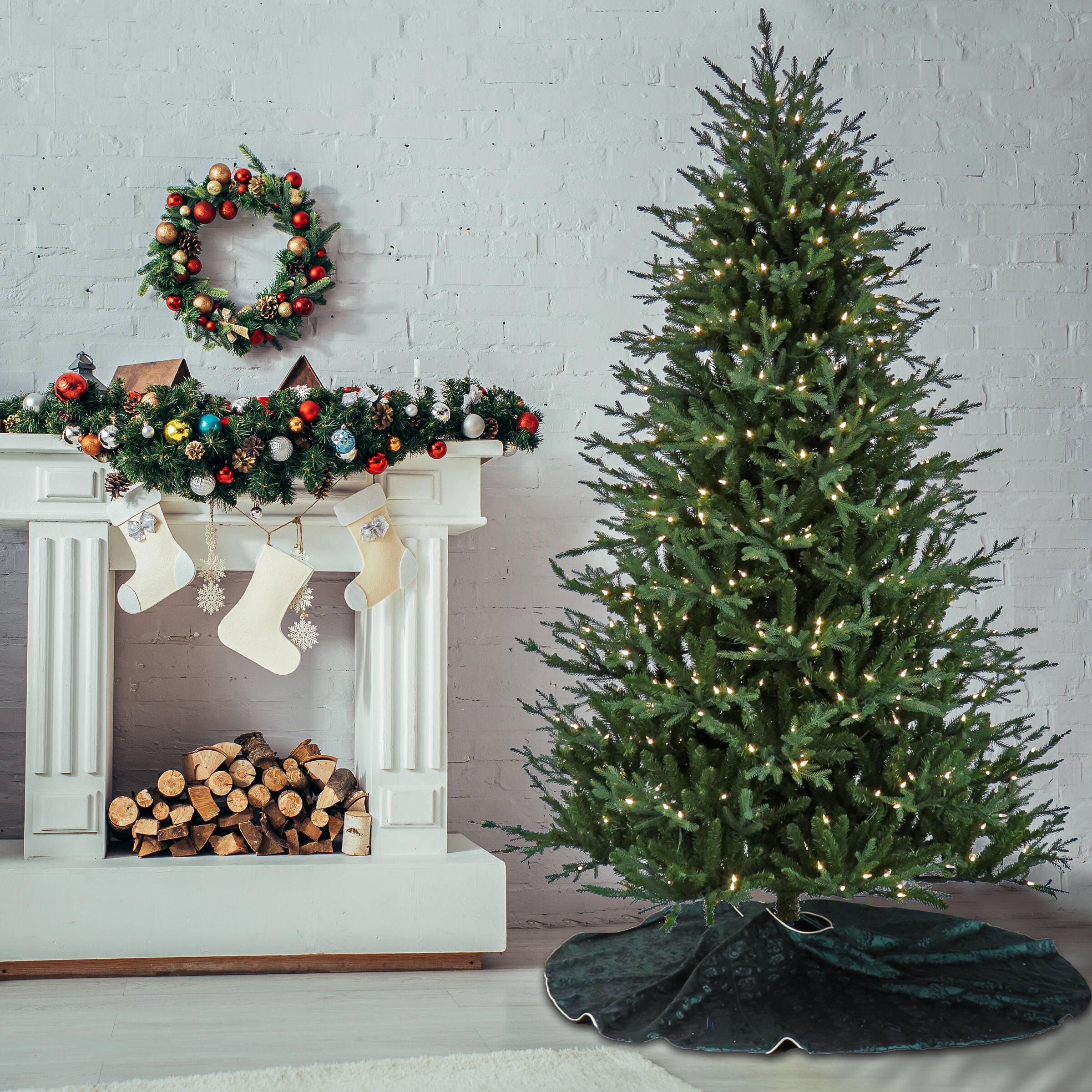 7.5ft. Pre-Lit Wenatchee Fir Artificial Christmas Tree, Warm White LED Lights