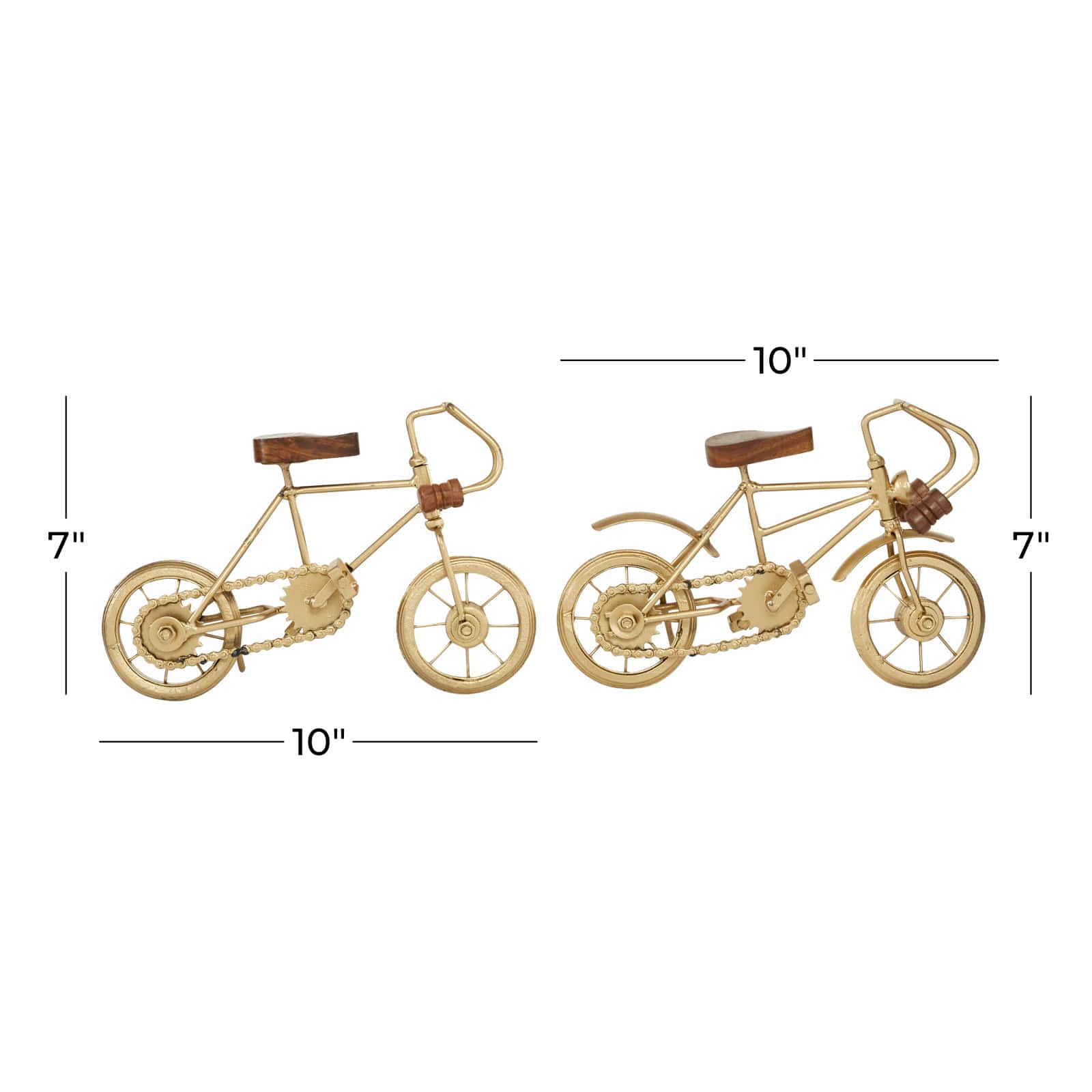 9.75" Gold Finish Metal Bike Tabletop Sculptures, 2ct.