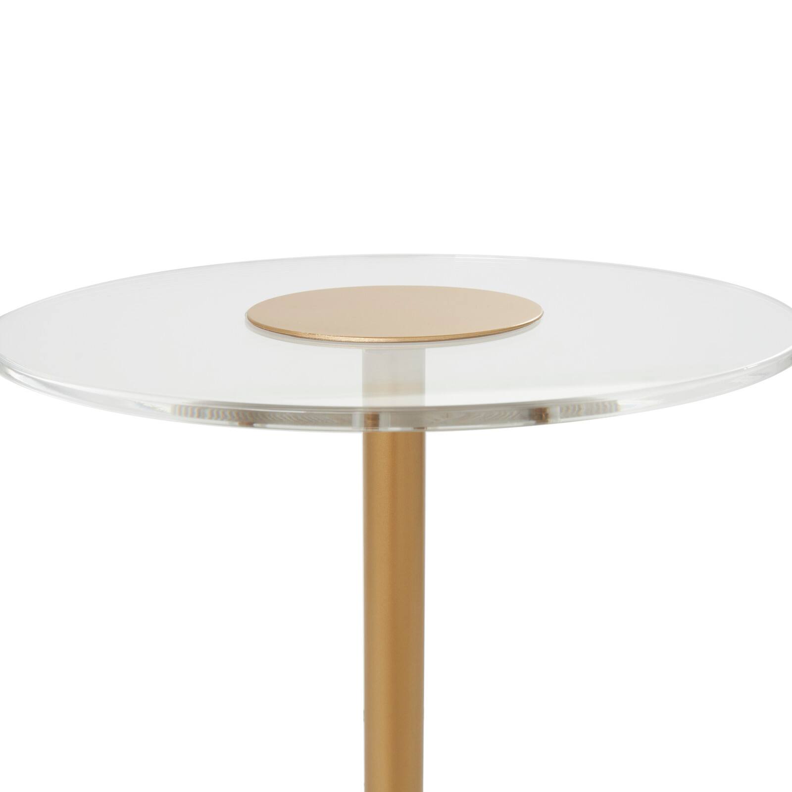 23" Clear Acrylic Accent Table with Gold Stand